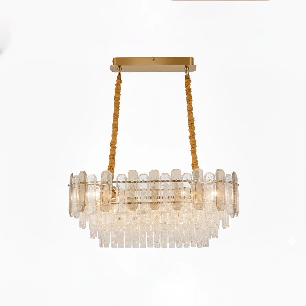 Luxe Gold Crystal Rod Chandelier