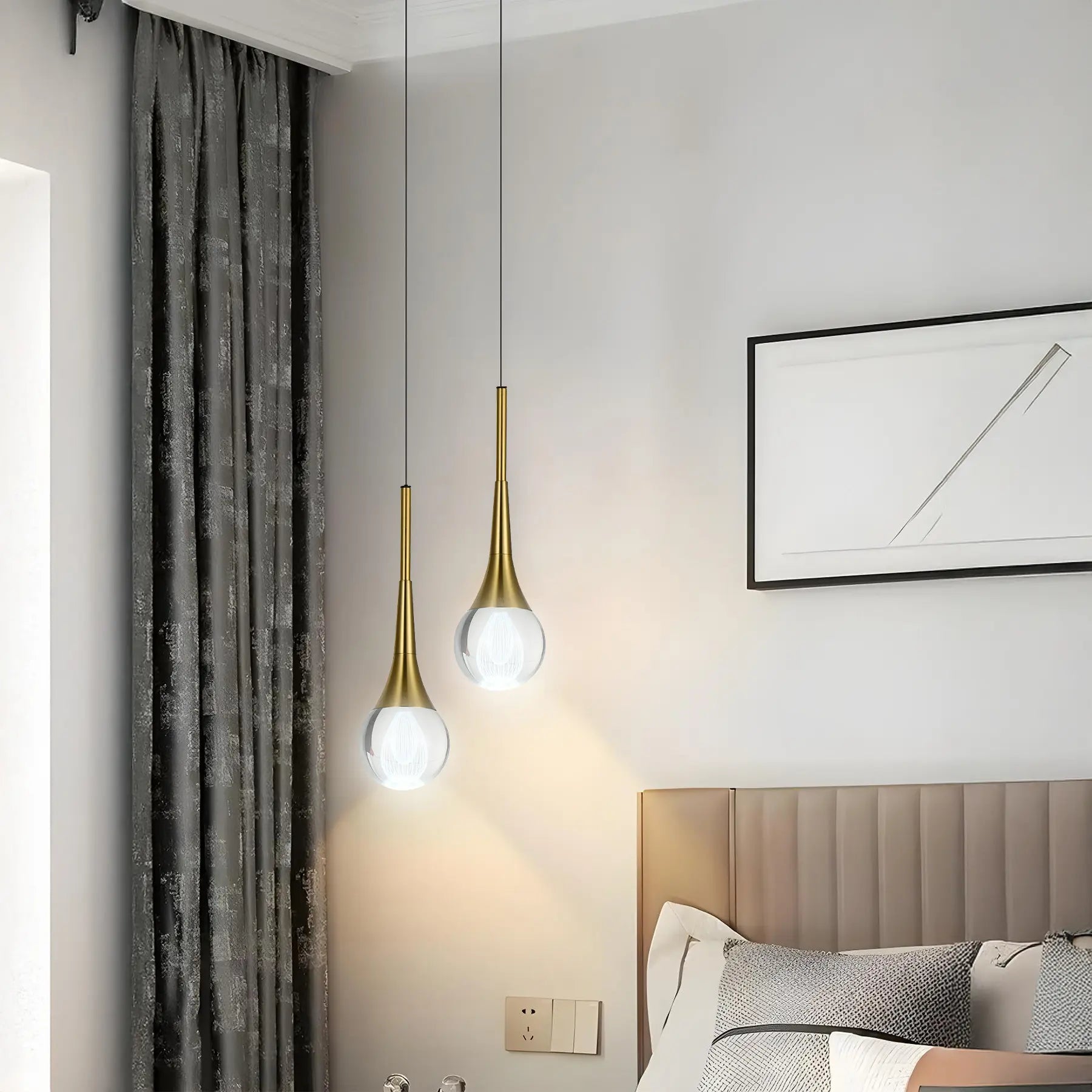 Golden Teardrop Pendant Light