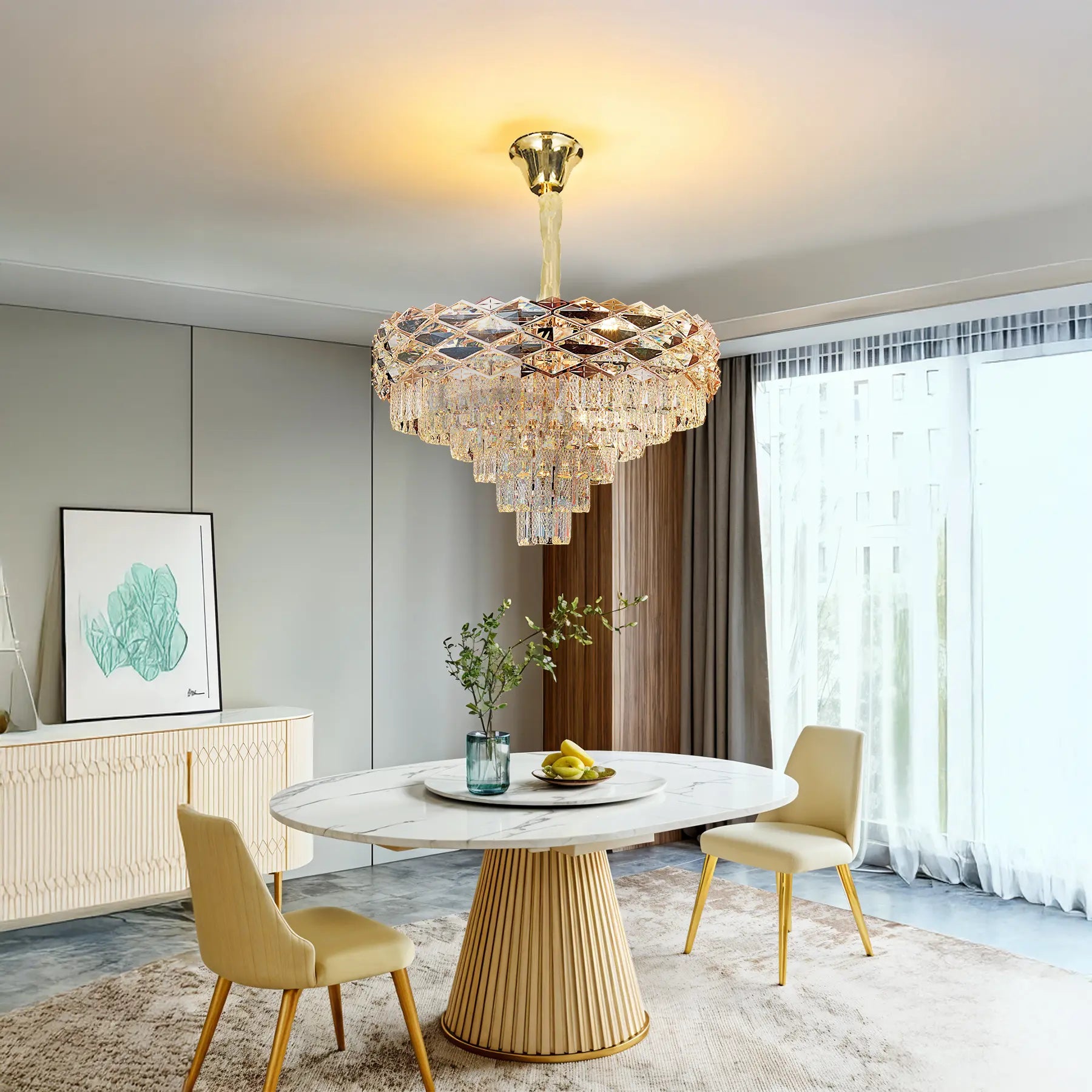 Crystal Halo Chandelier