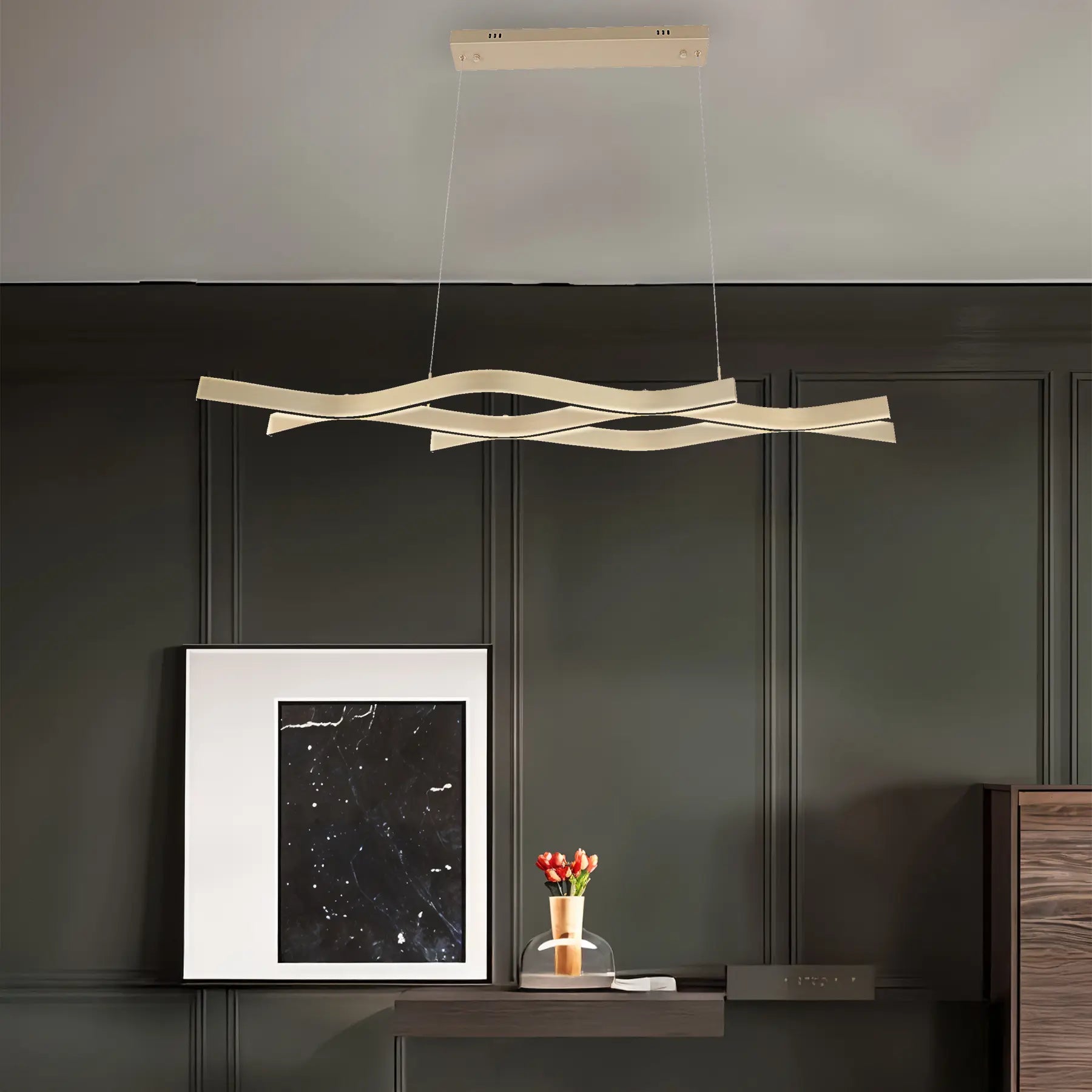 Wave Glow Linear Chandelier