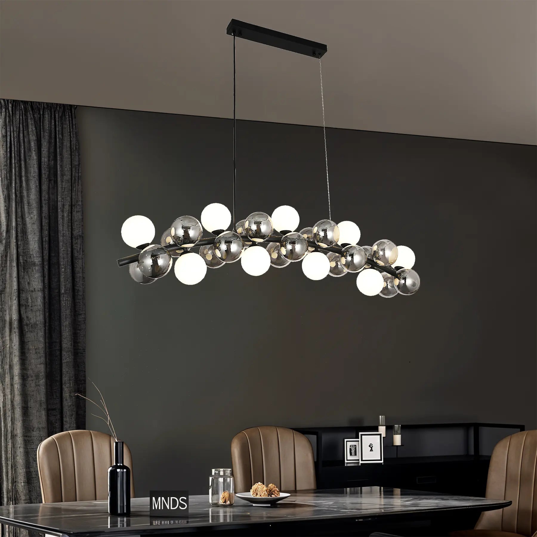 Orbit Cluster Linear Chandelier