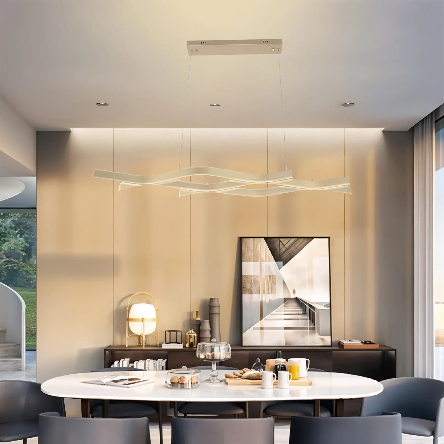 Wave Glow Linear Chandelier