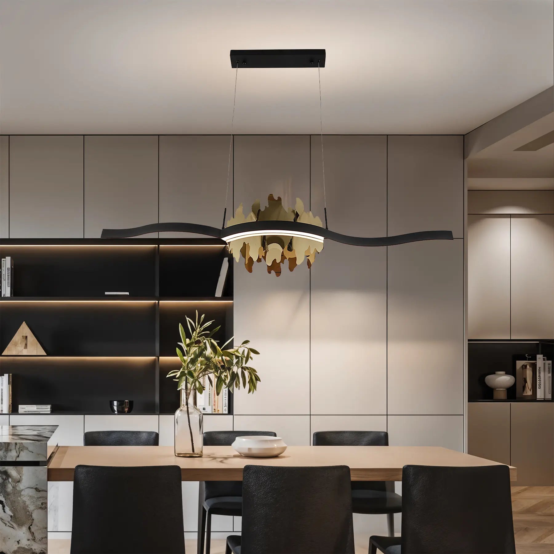 Petal Wave Linear Chandelier