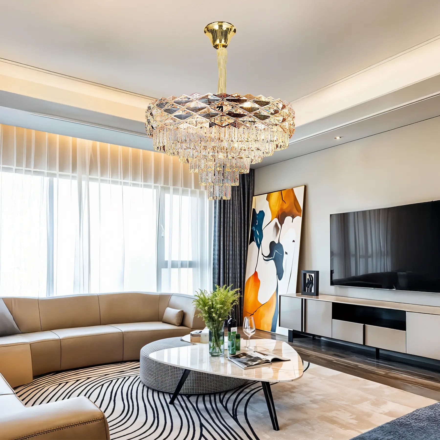 Crystal Halo Chandelier