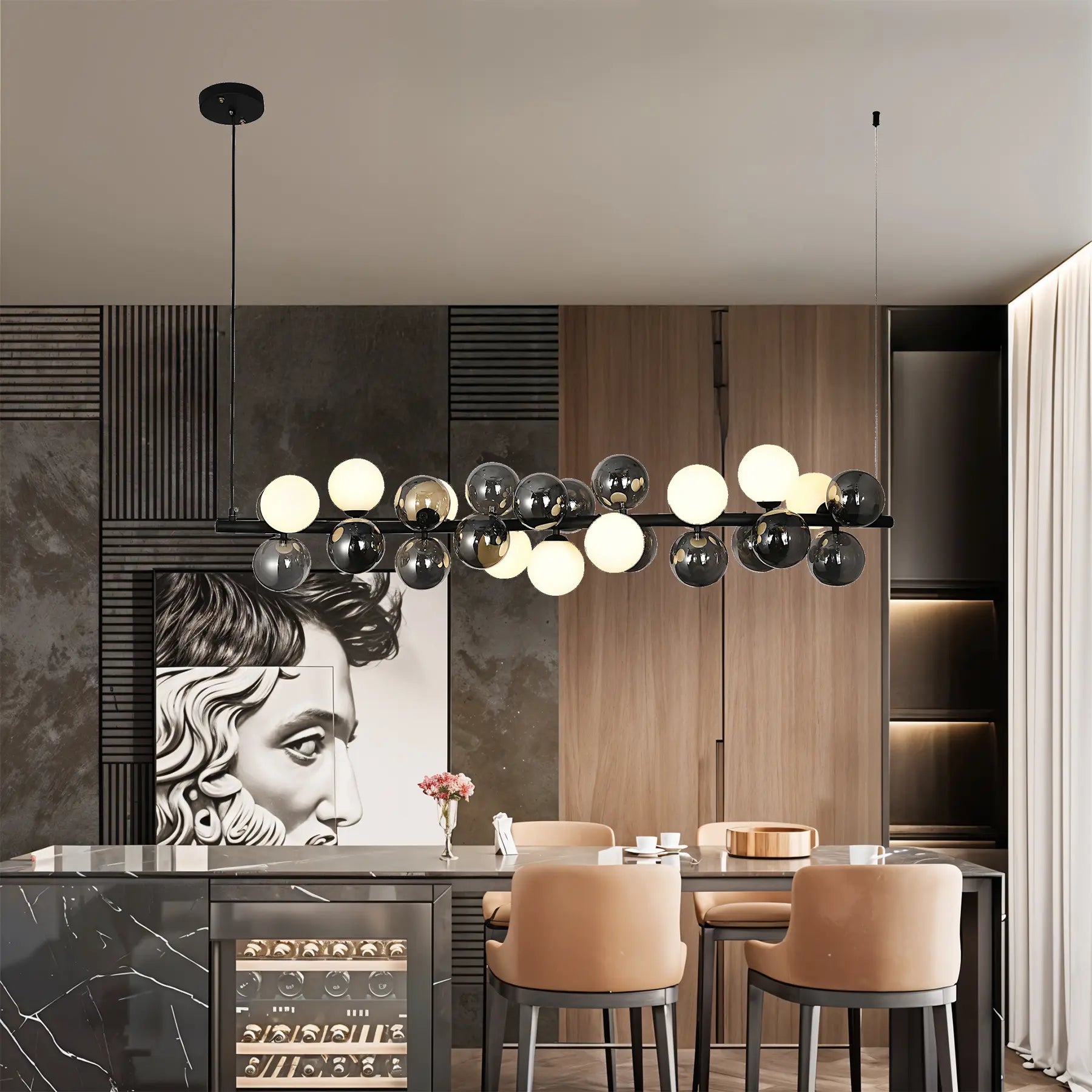 Globe Cluster Linear Chandelier