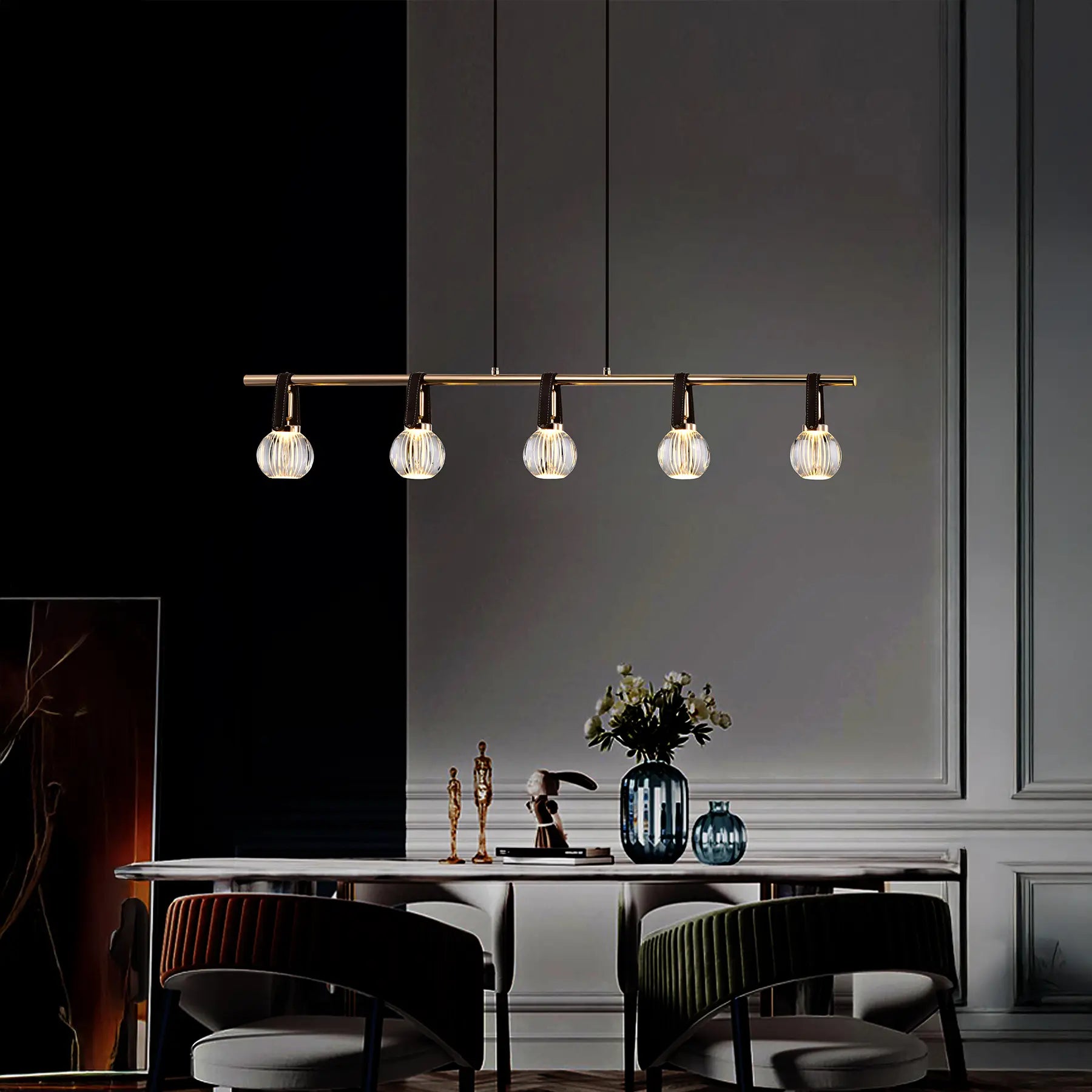 Crystal Line Linear Chandelier