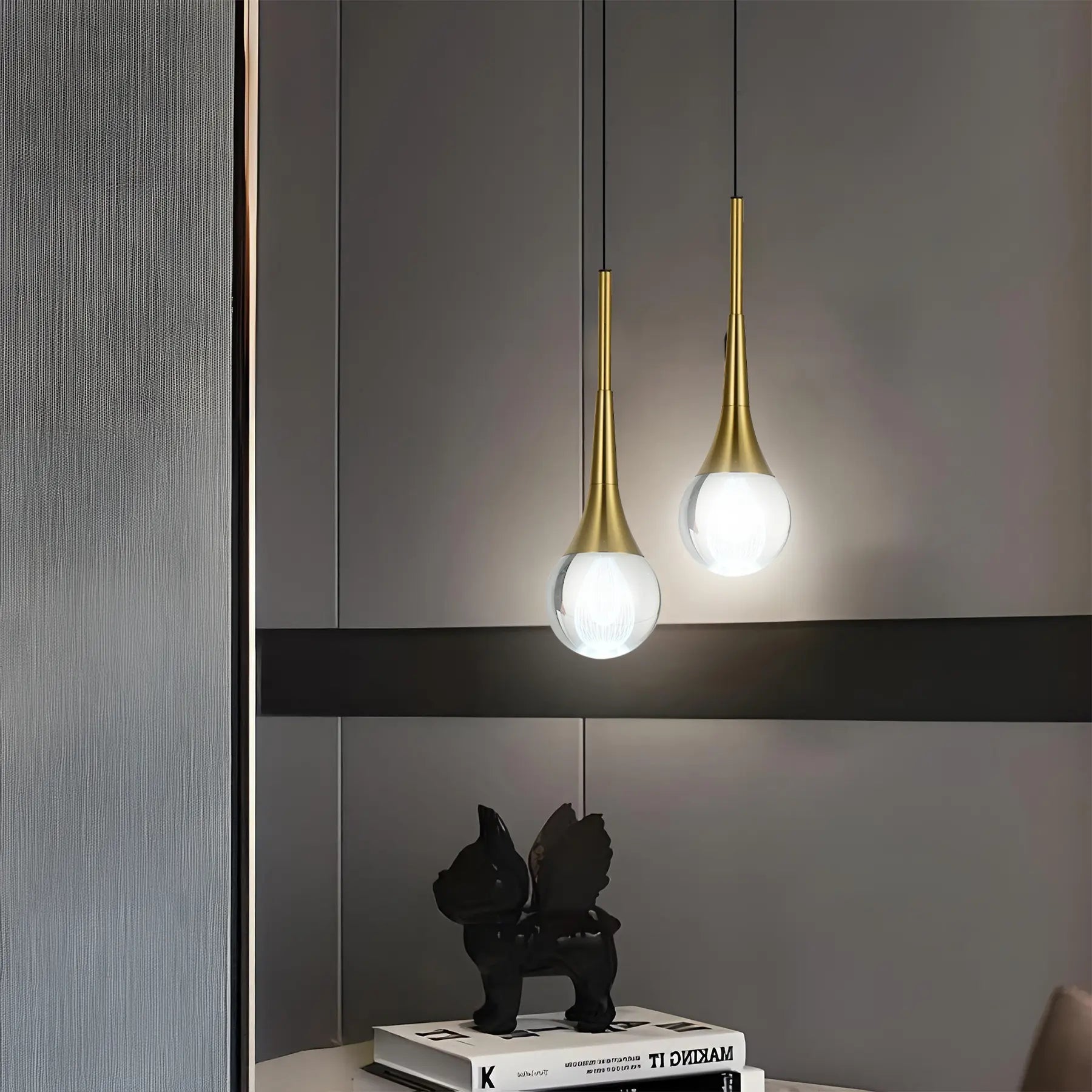 Golden Teardrop Pendant Light