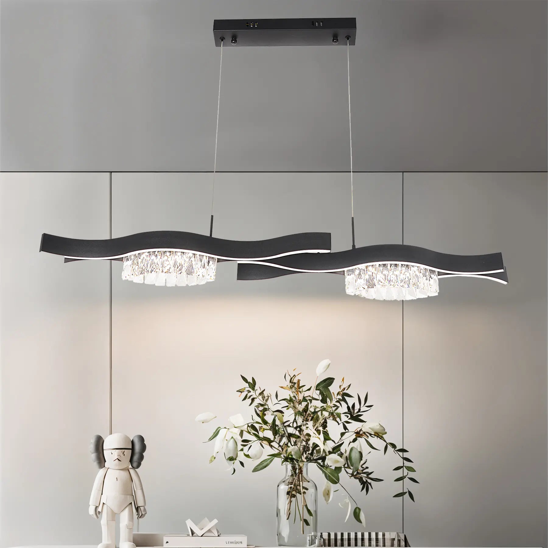 Crystal Wave Linear Chandelier