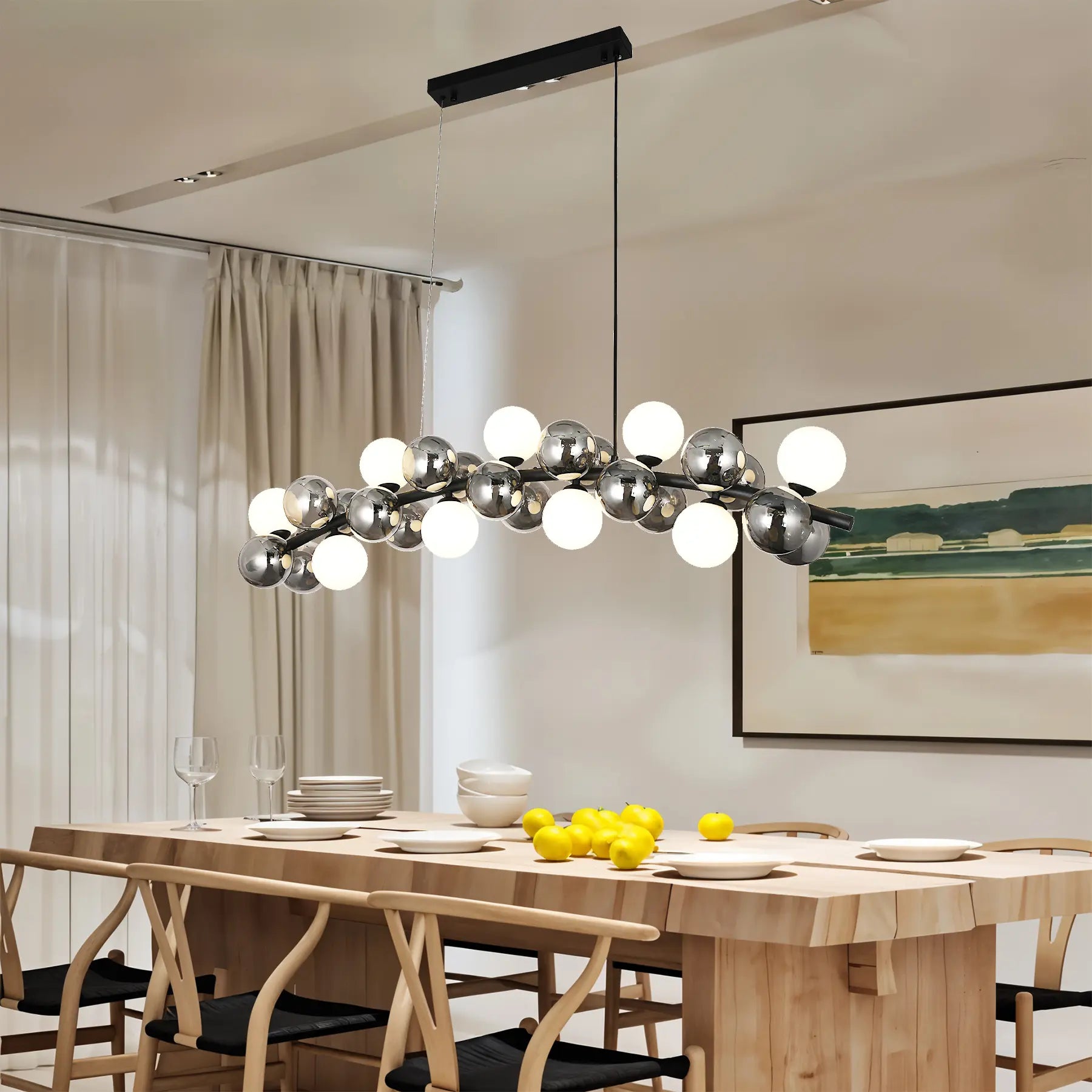 Orbit Cluster Linear Chandelier