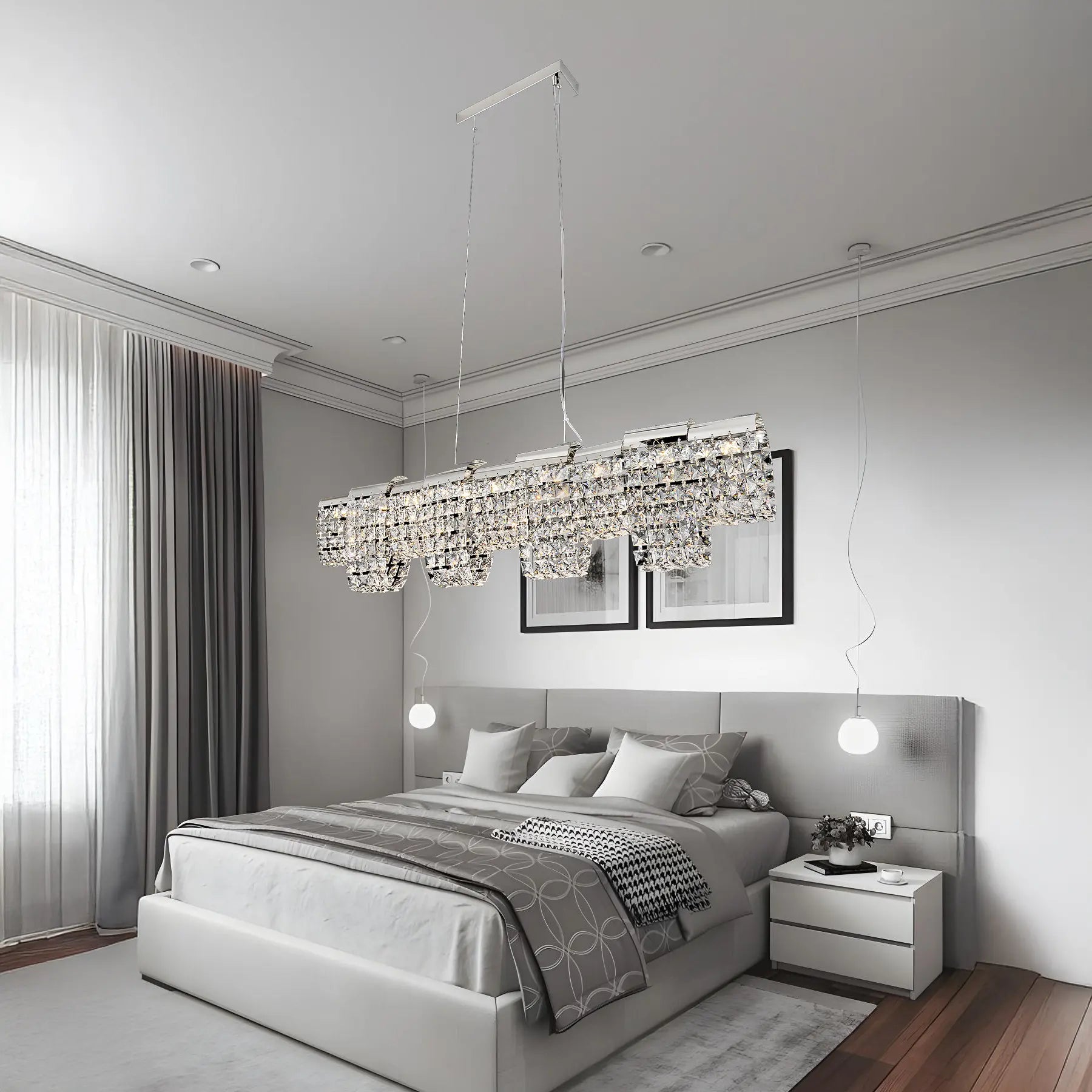 Crystal Cascade Linear Chandelier