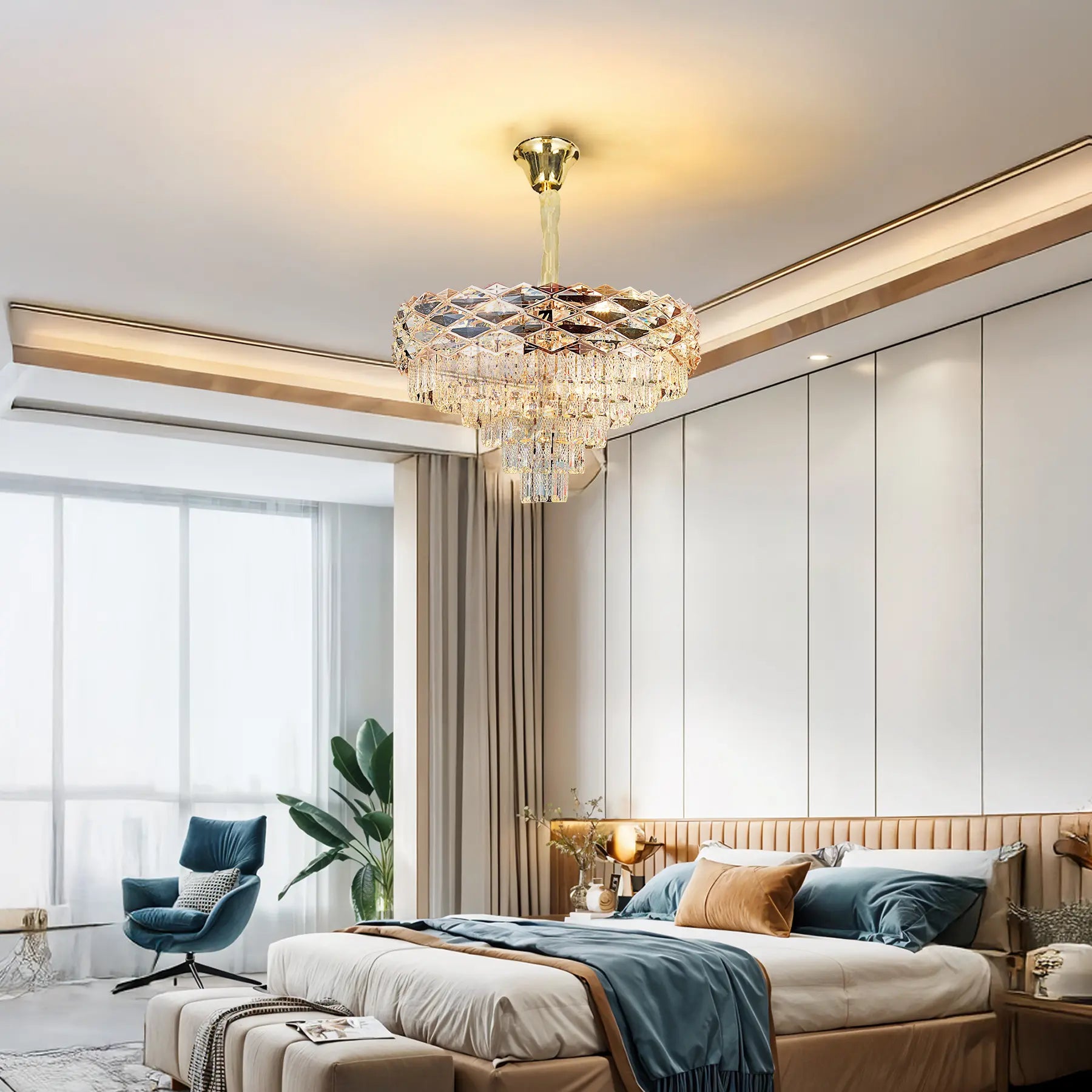 Crystal Halo Chandelier