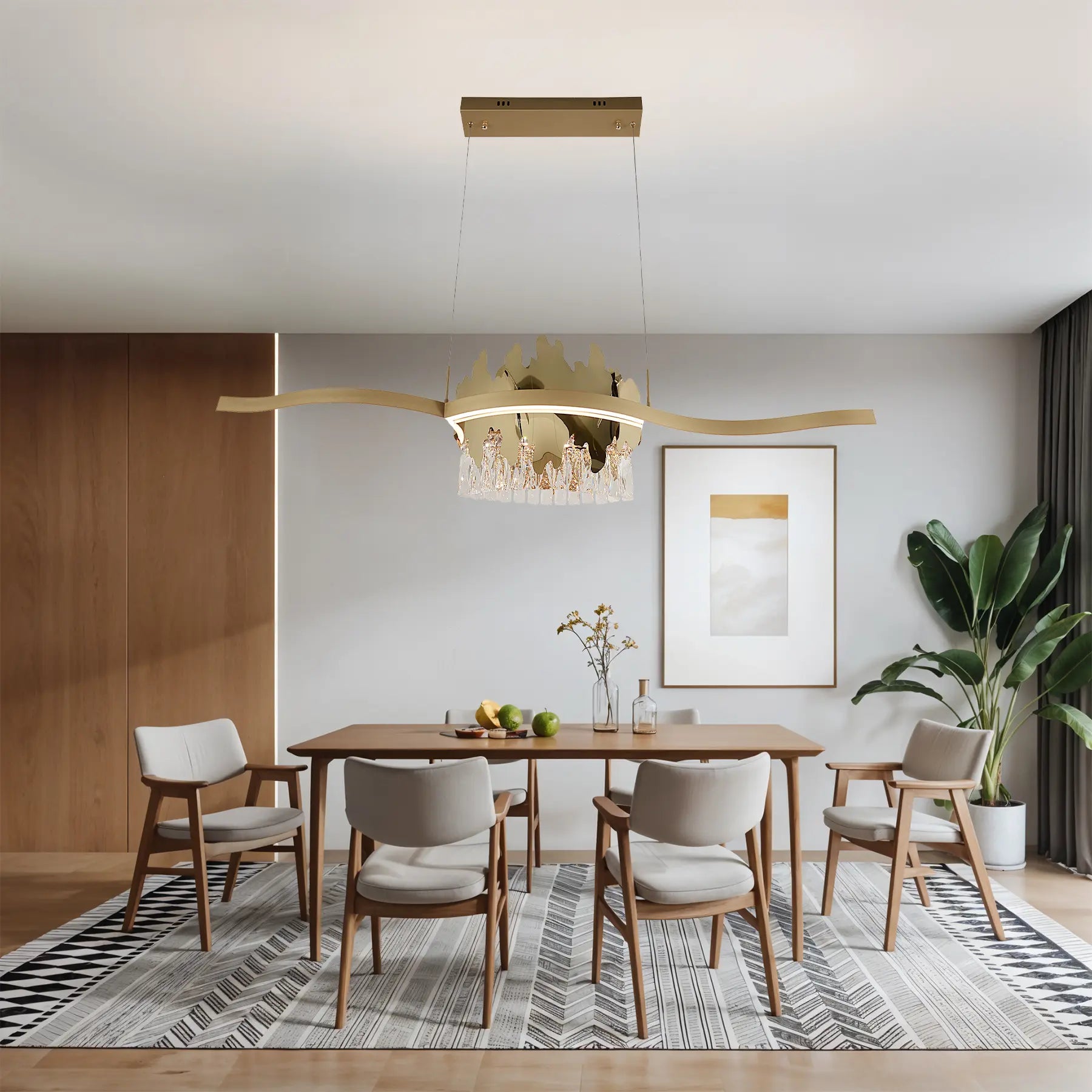 Petal Wave Linear Chandelier