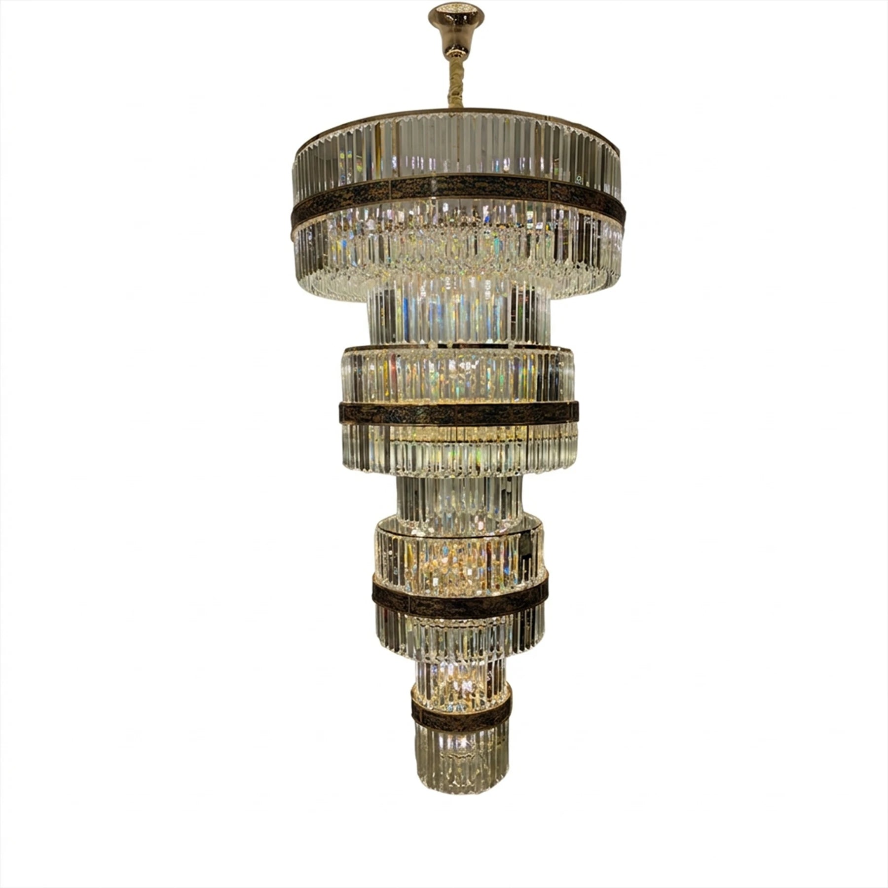 The Opal Mirage Crystal Chandelier, 6 Layers void Chandelier 1700 Crystal, 78xE14