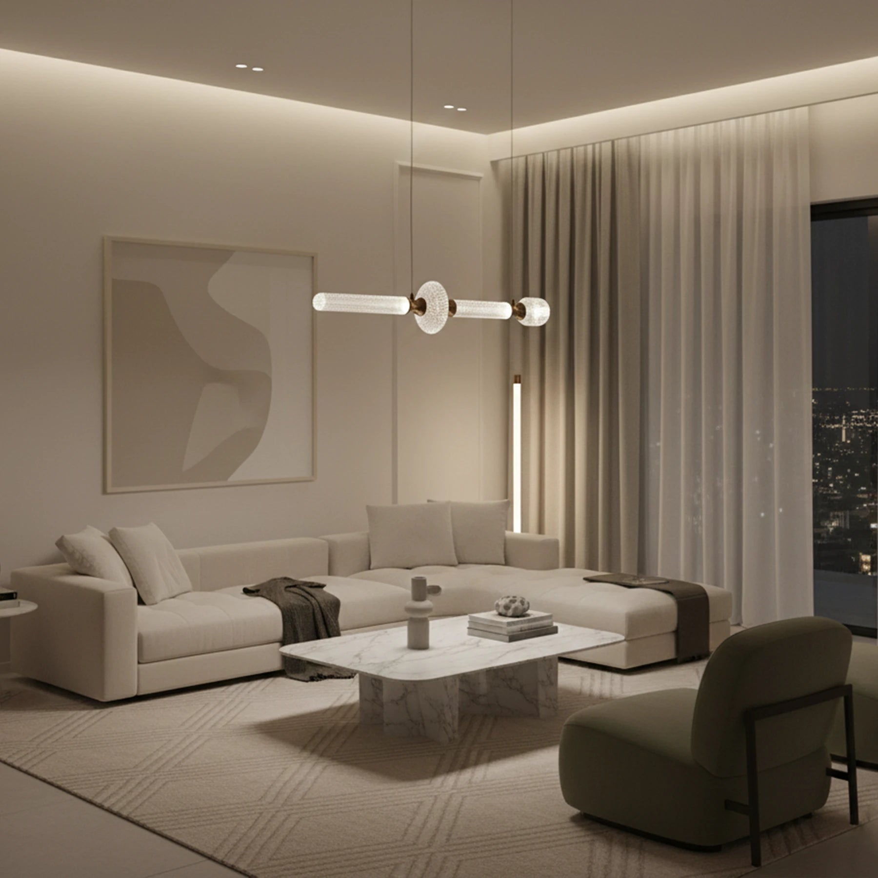 The Selene Ribbed Ceiling Light