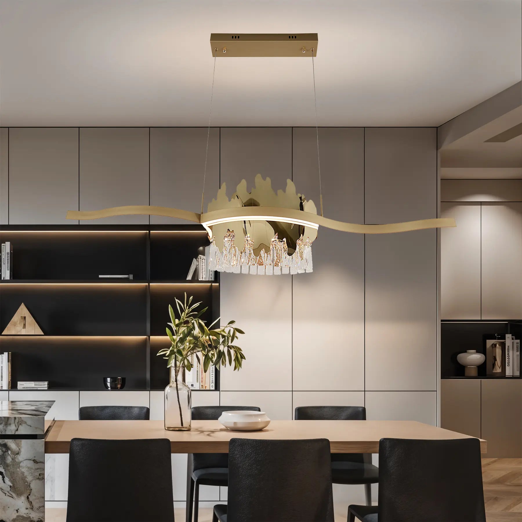 Petal Wave Linear Chandelier