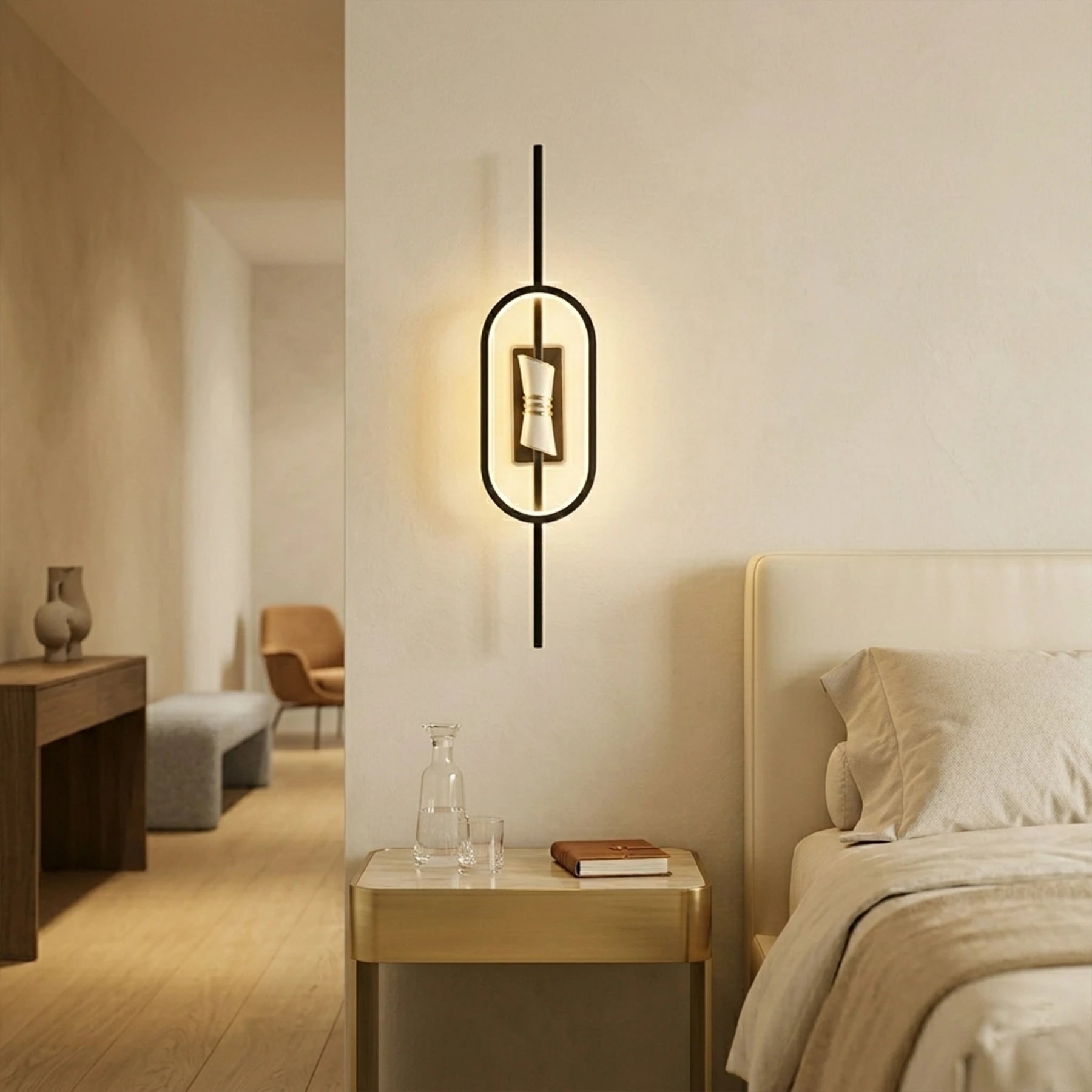 Abeeha Meridian Capsule LED Sconce – Matte Black Wall Light