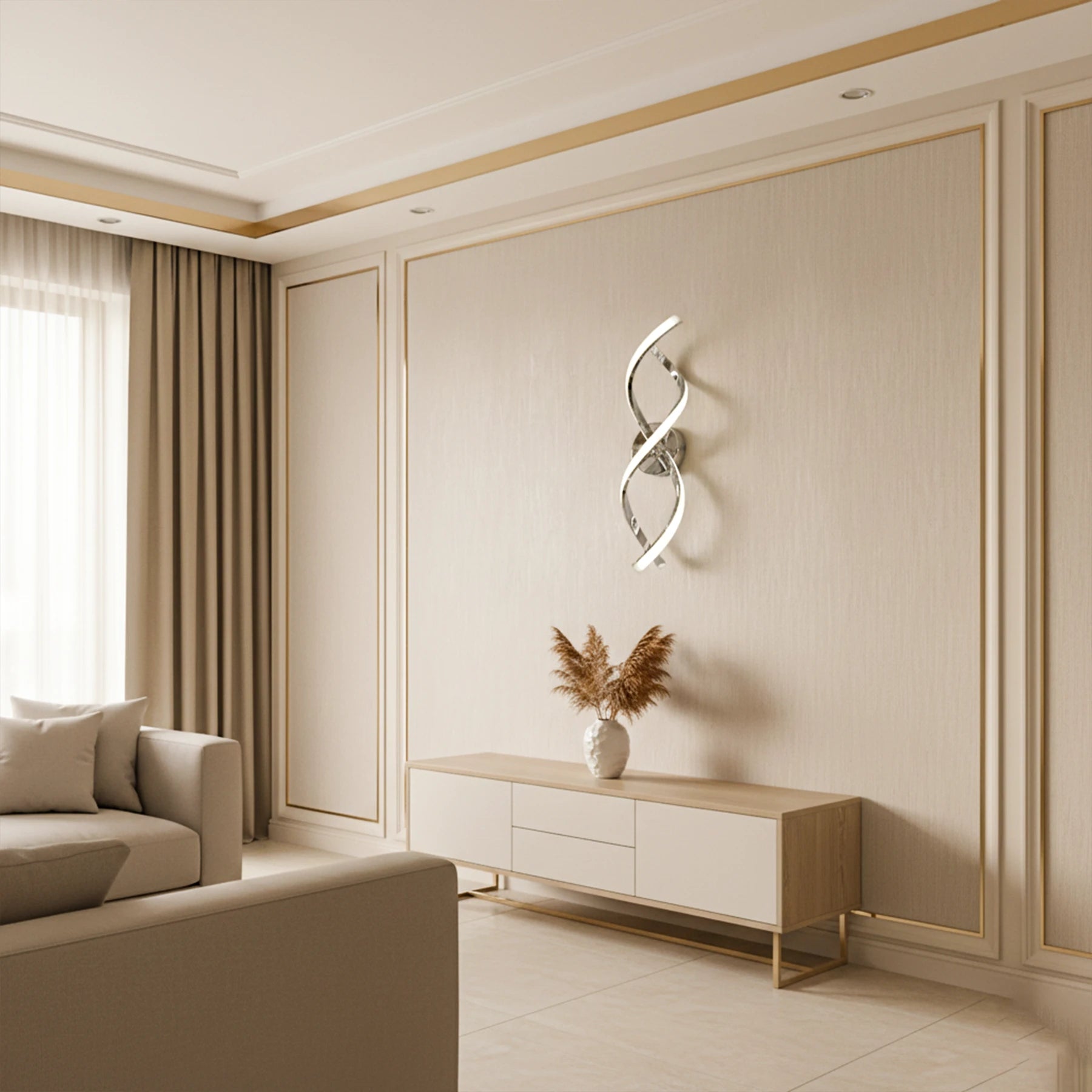 Abeeha Helix Chrome LED Sconce