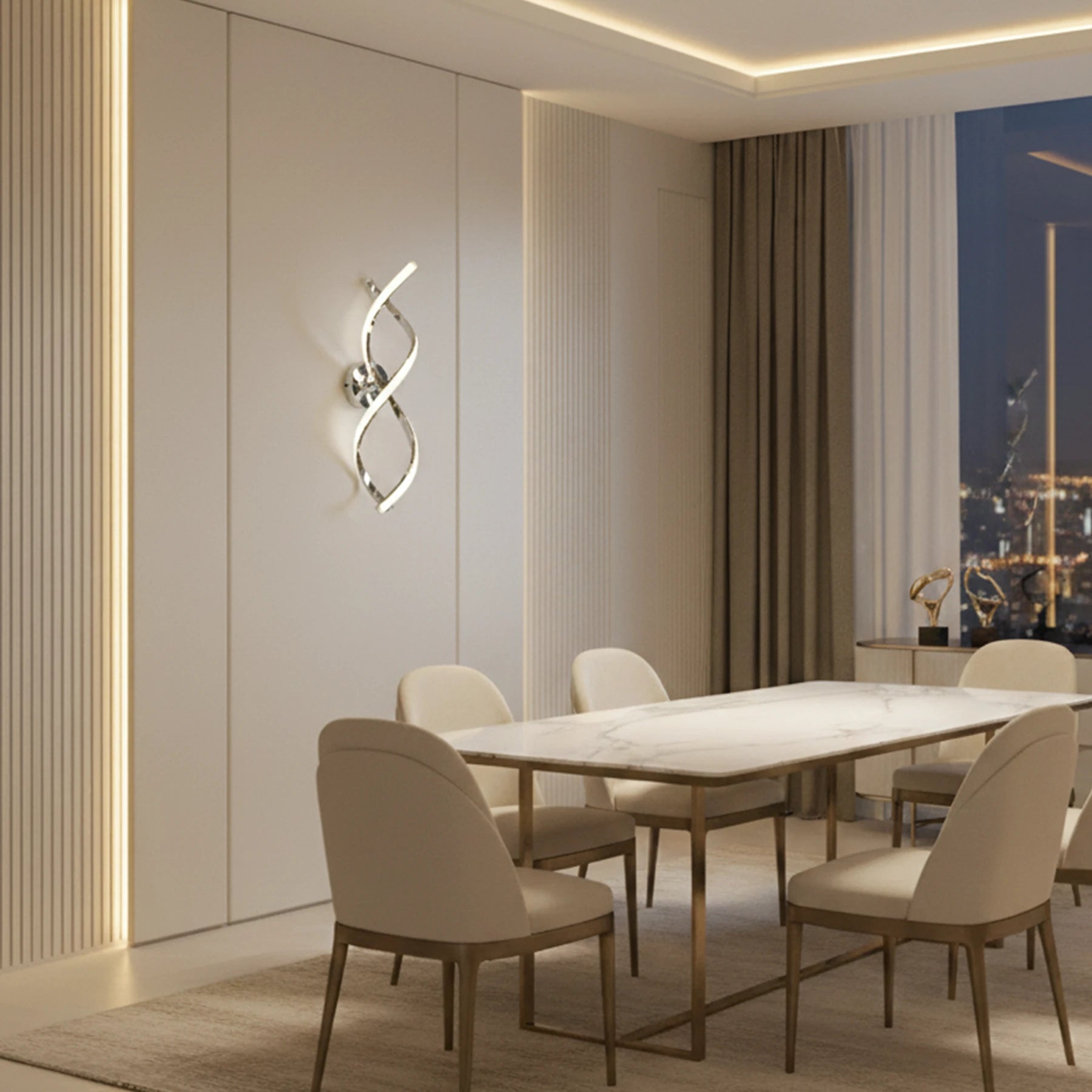 Abeeha Helix Chrome LED Sconce