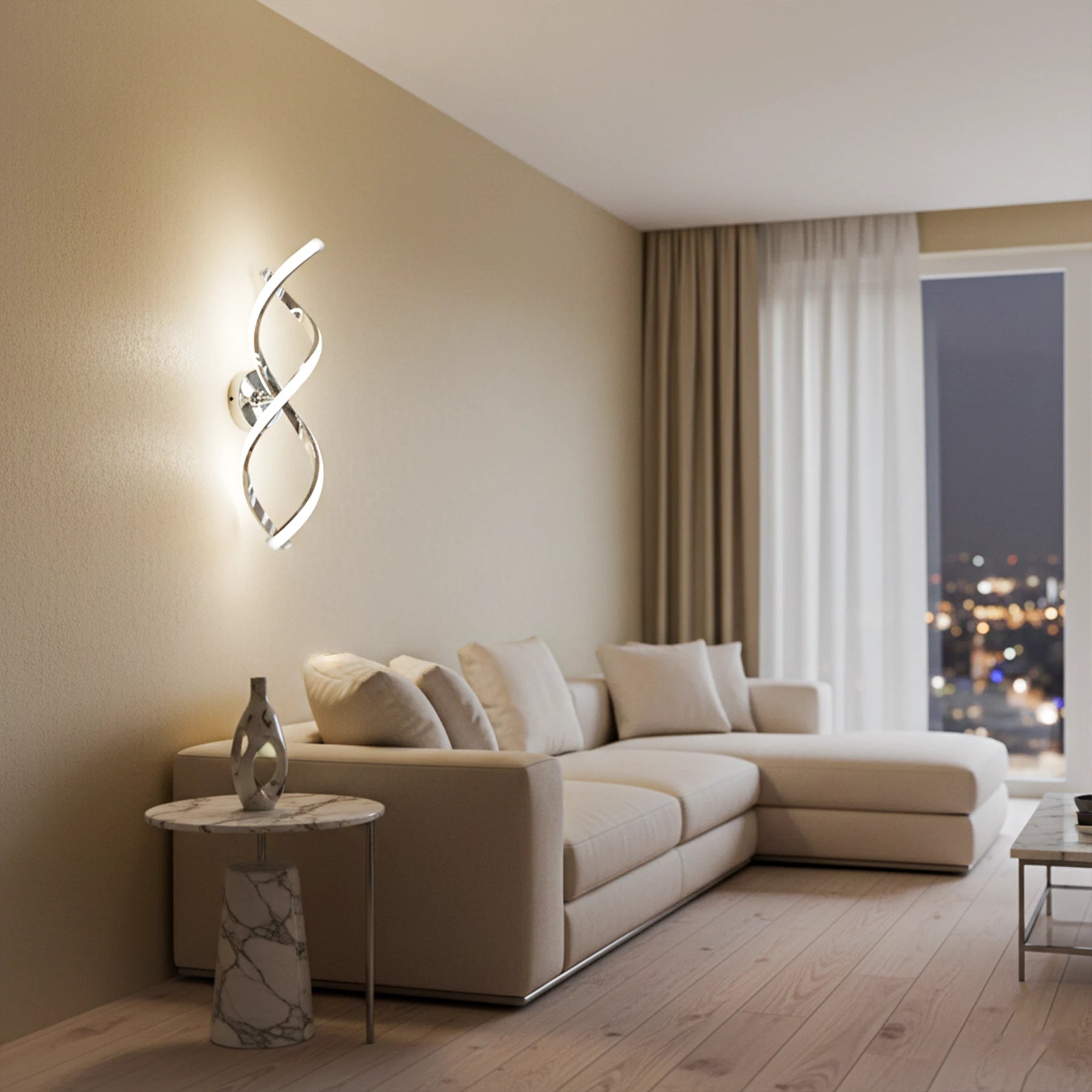 Abeeha Helix Chrome LED Sconce