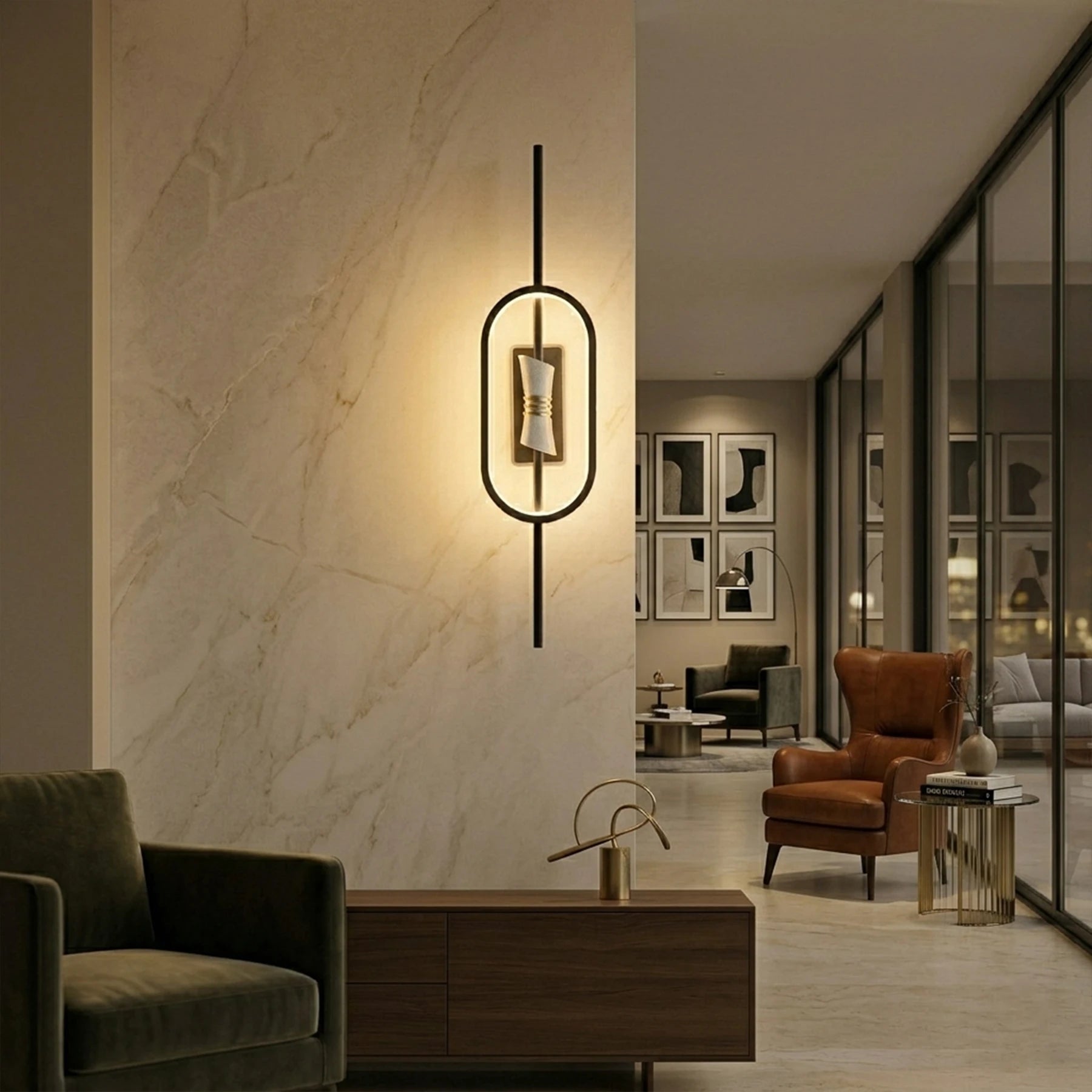 Abeeha Meridian Capsule LED Sconce – Matte Black Wall Light