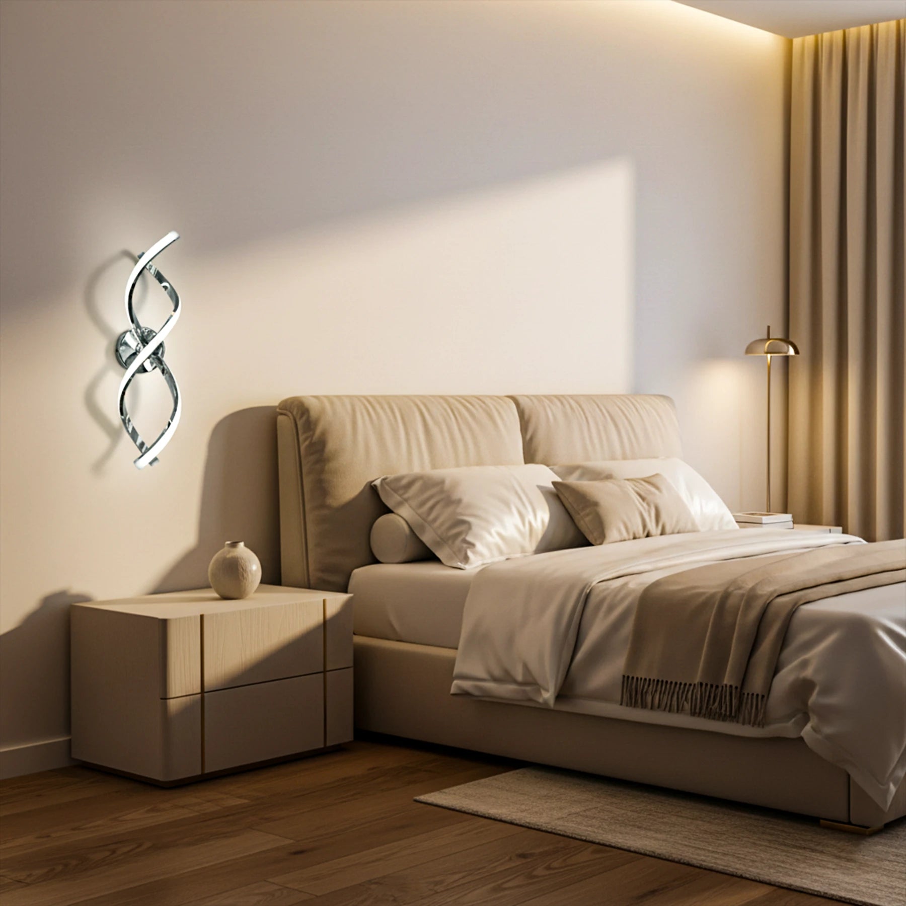 Abeeha Helix Chrome LED Sconce