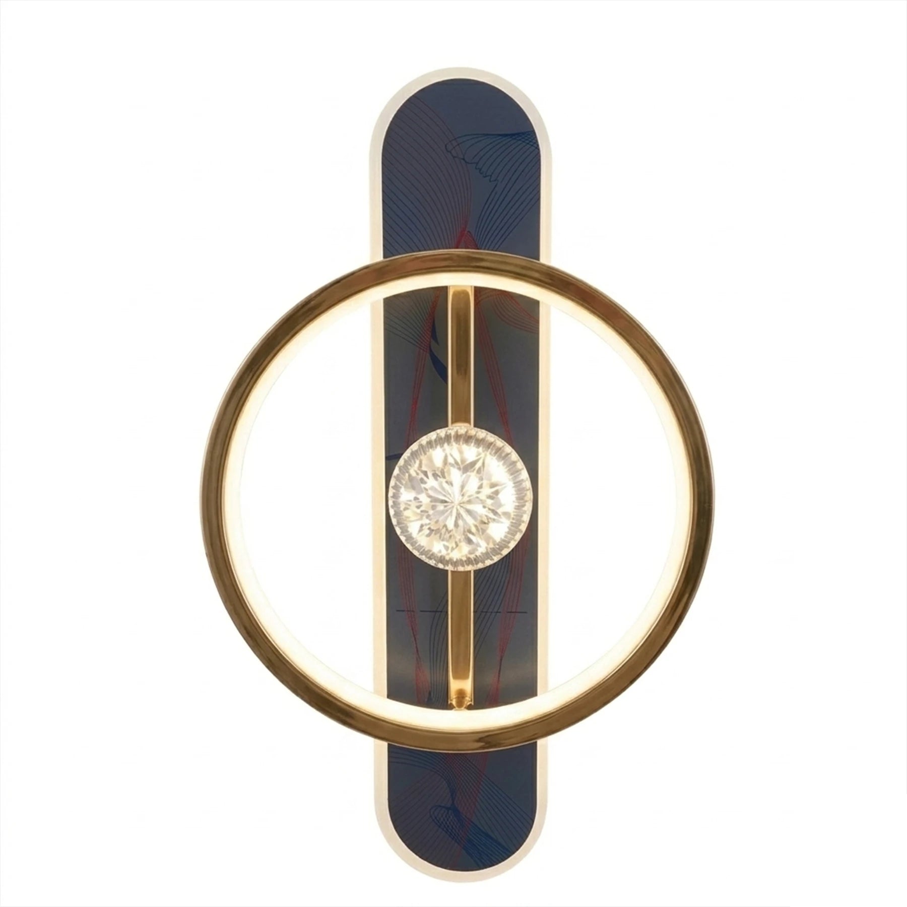 Abeeha Crystal Core Orbit Sconce – Obsidian & Gold Wall Light