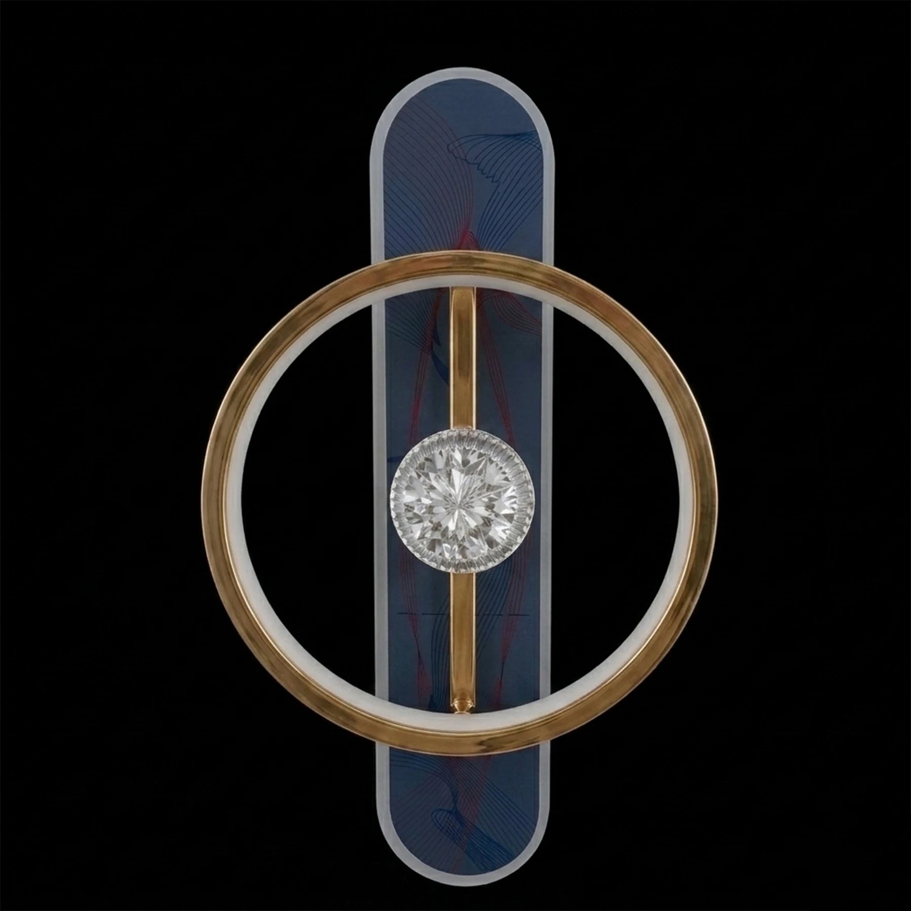 Abeeha Crystal Core Orbit Sconce – Obsidian & Gold Wall Light