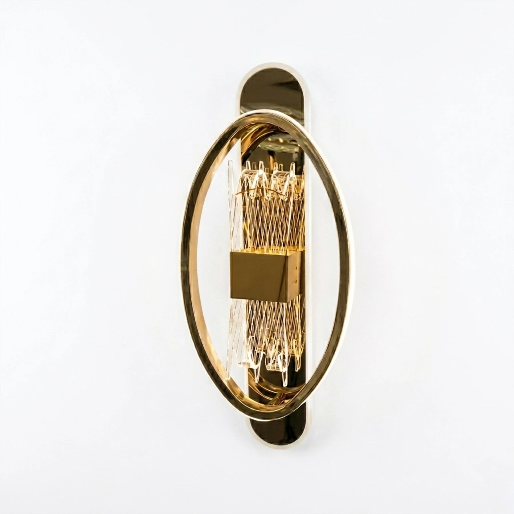 Abeeha Crystal Core Orbit Sconce – Modern Gold Wall Light