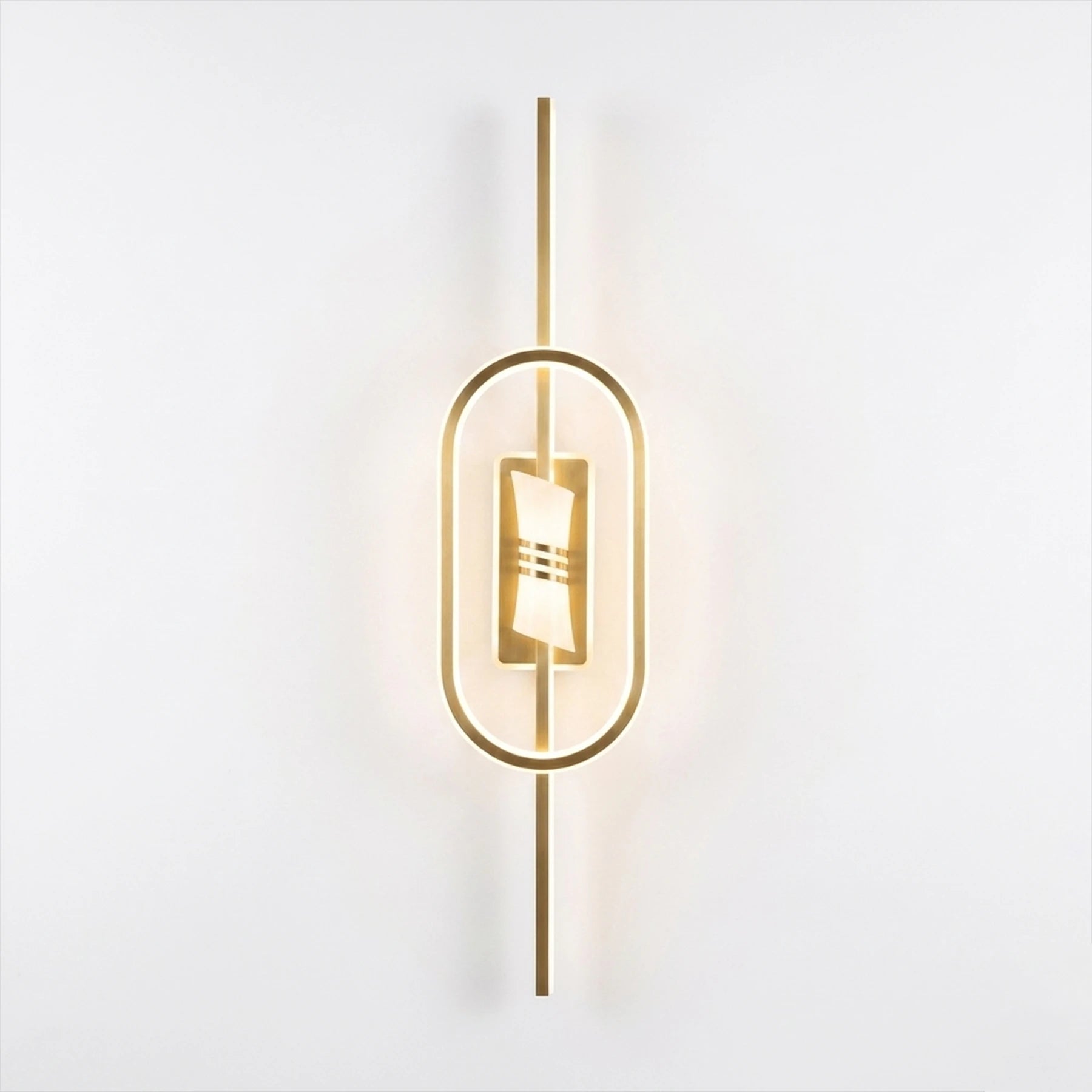 Abeeha Meridian Capsule LED Sconce – Modern Gold Wall Light