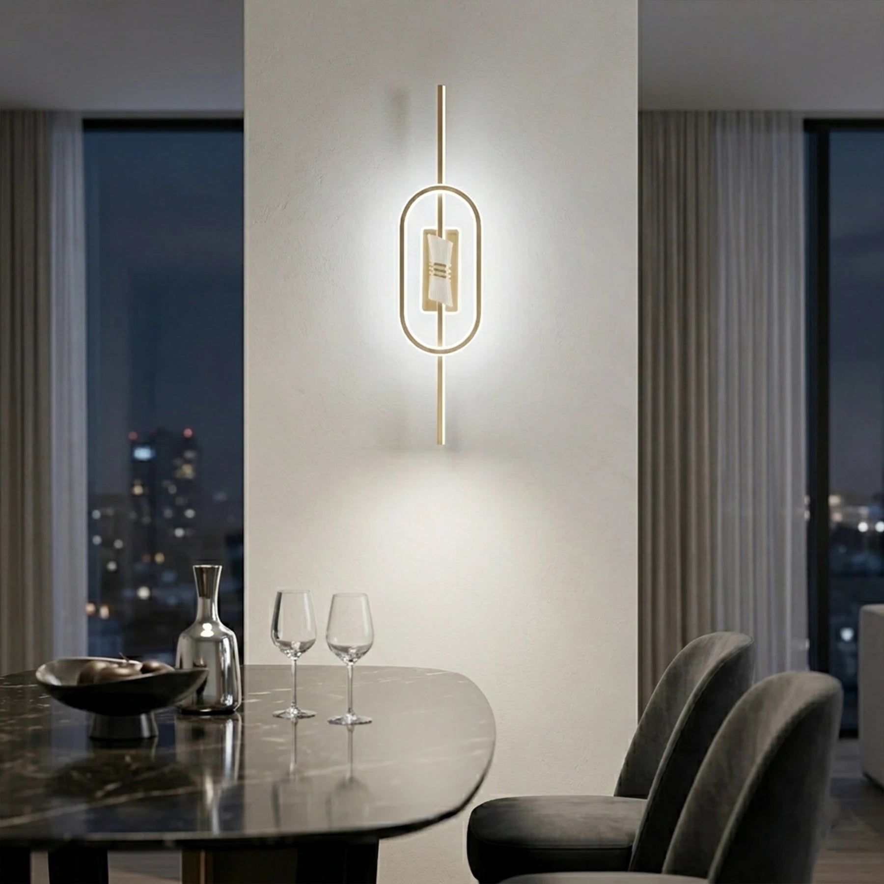 Abeeha Meridian Capsule LED Sconce – Modern Gold Wall Light