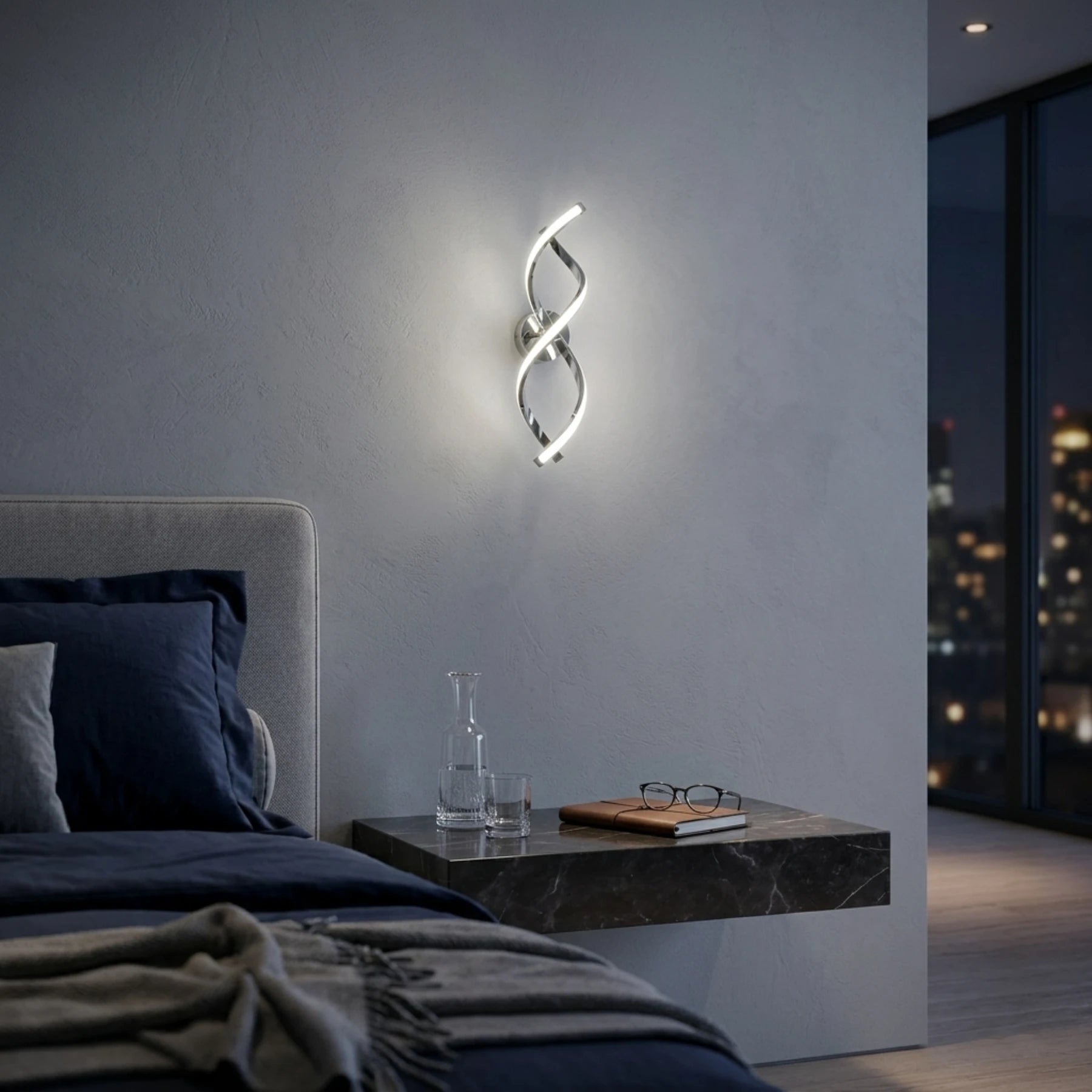 Helix Chrome LED Sconce