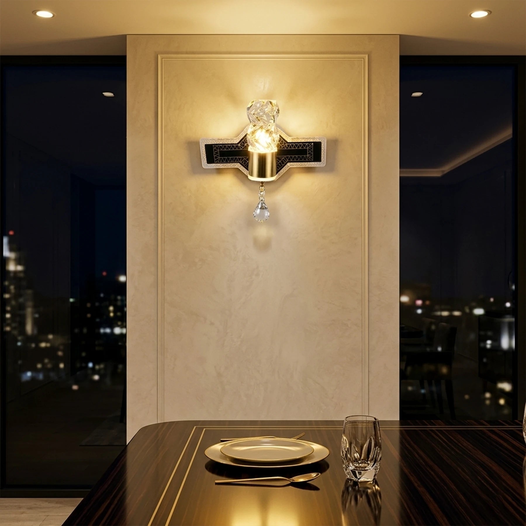 Crystal Prism LED Sconce – Modern Luxury Wall Light