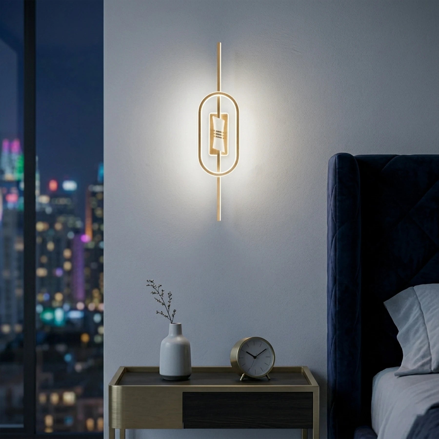 Abeeha Meridian Capsule LED Sconce – Modern Gold Wall Light