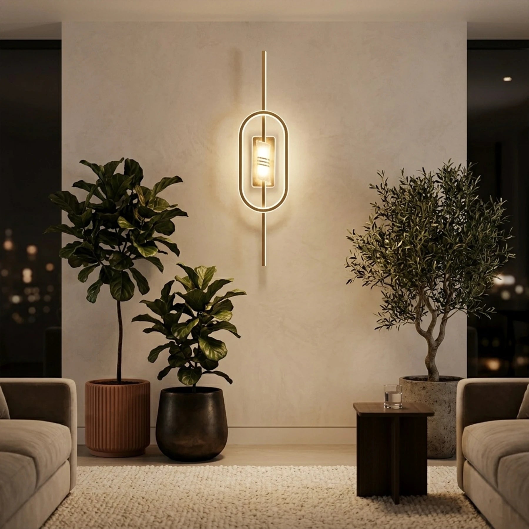 Abeeha Meridian Capsule LED Sconce – Modern Gold Wall Light