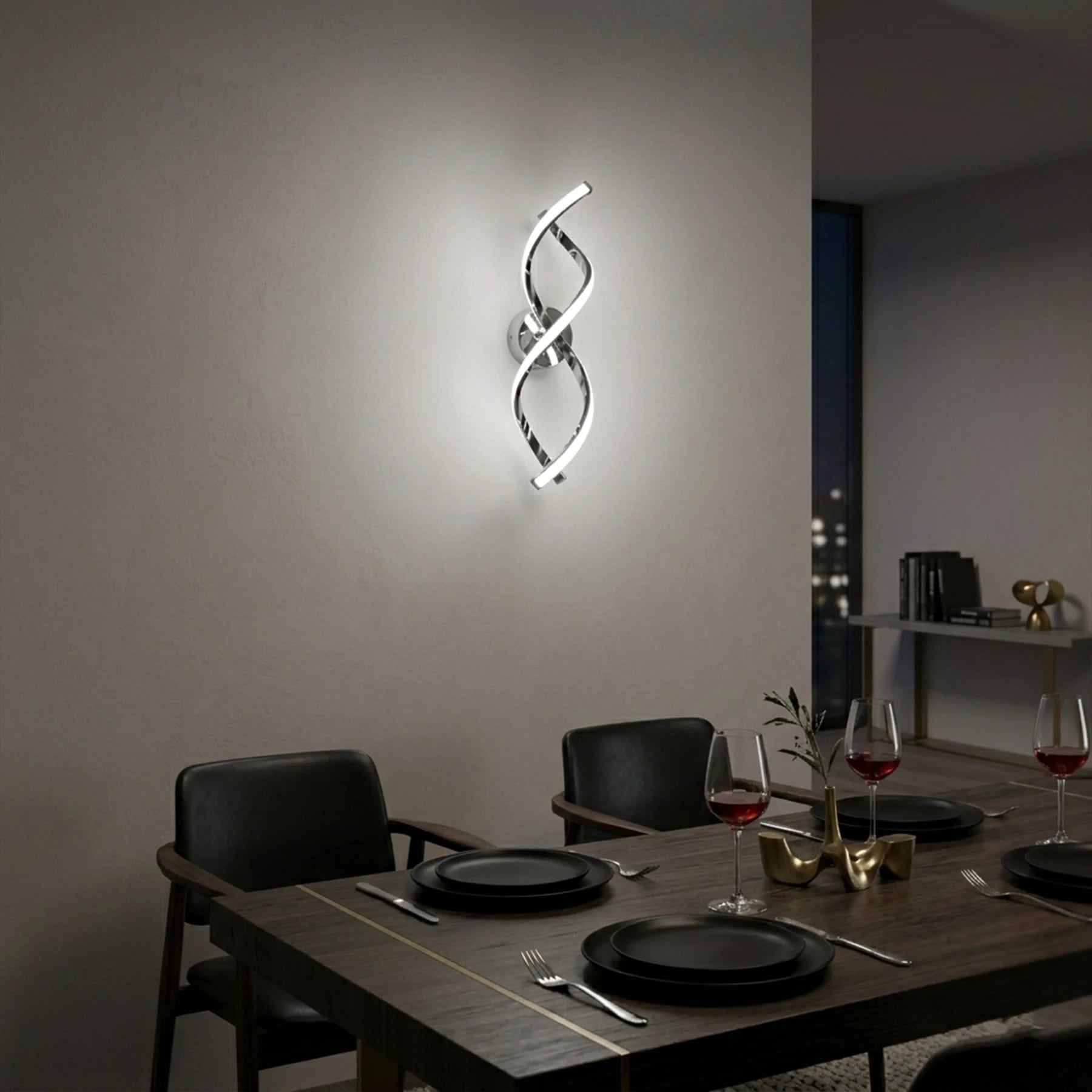 Abeeha Helix Chrome LED Sconce