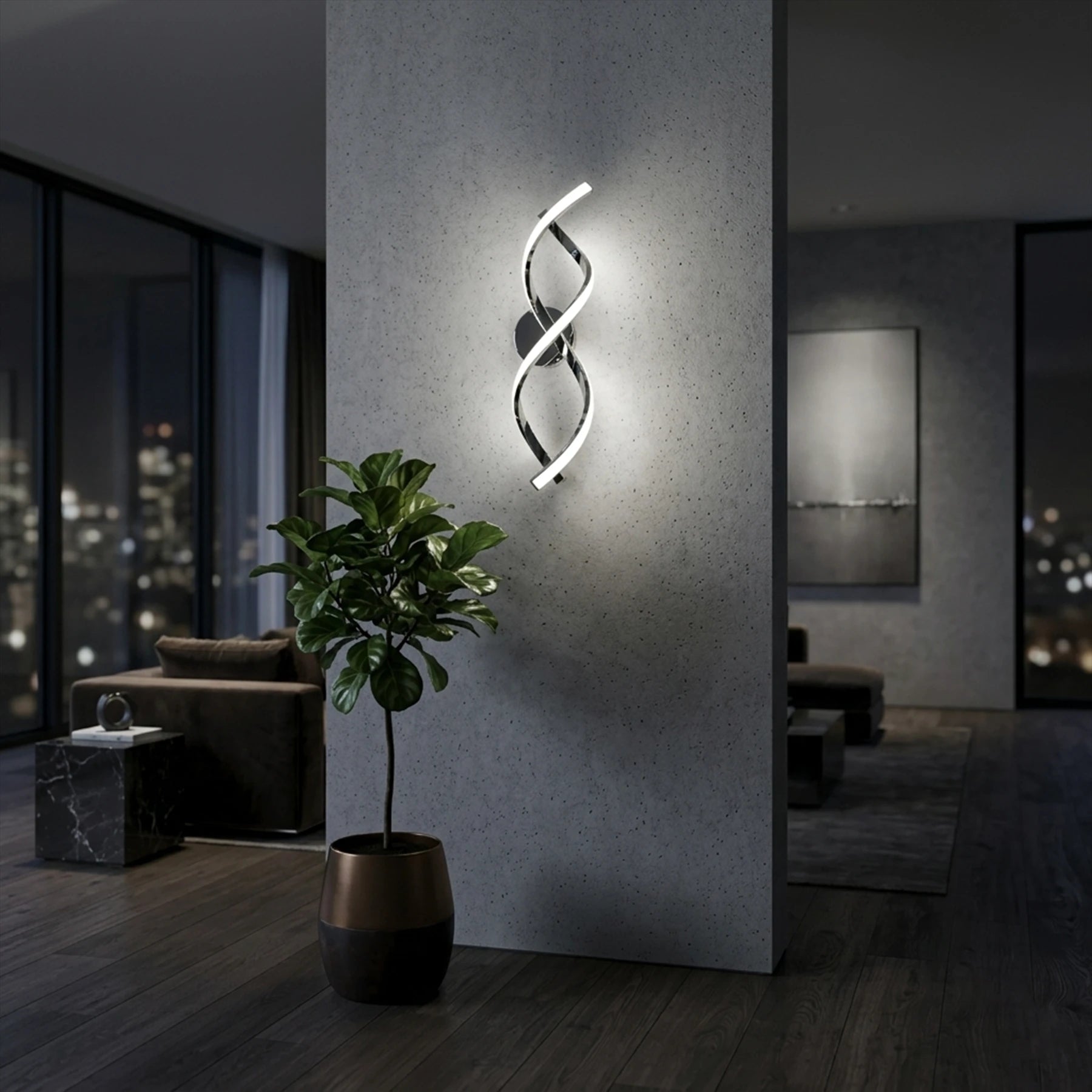 Abeeha Helix Chrome LED Sconce