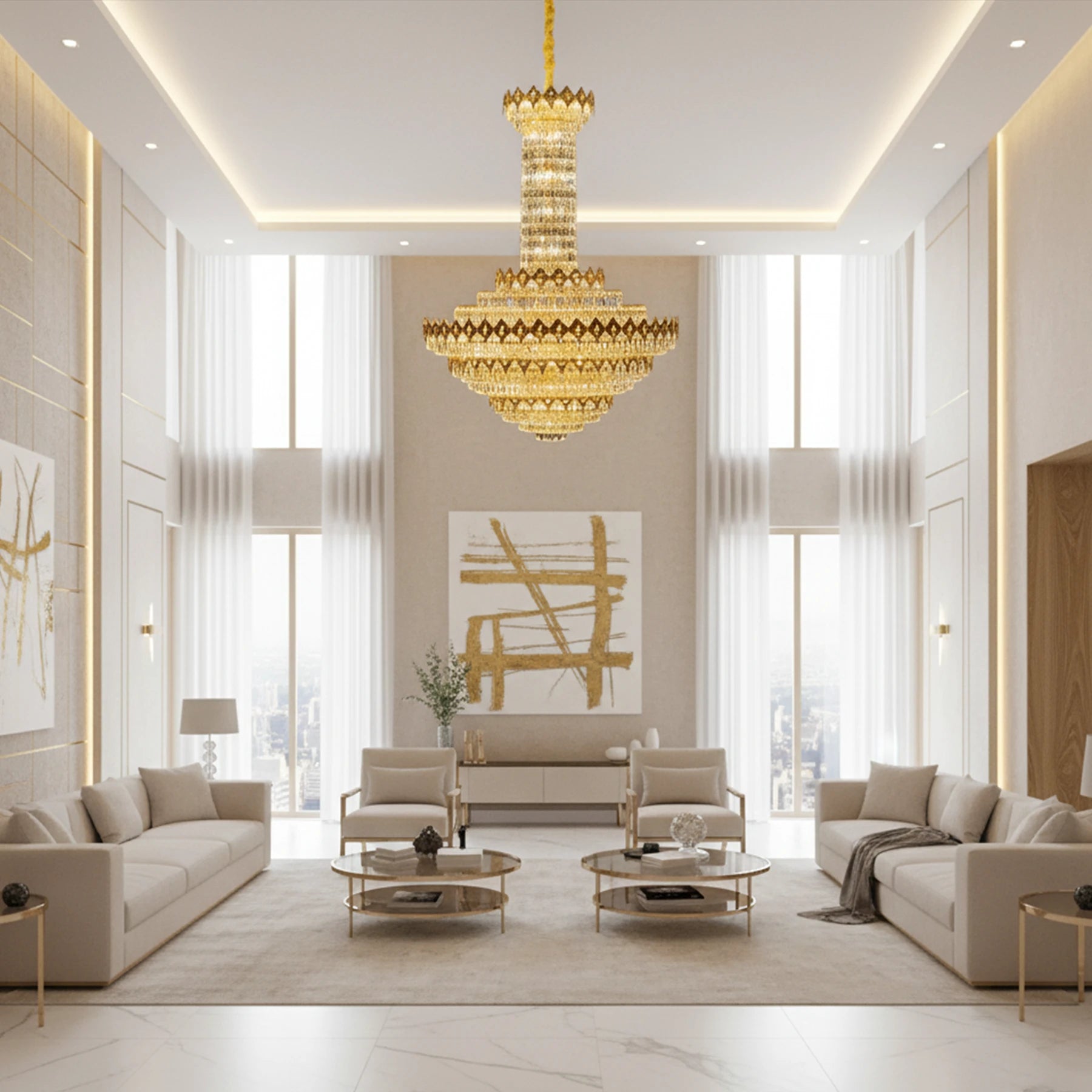 Elysian Crystal Drum Chandelier