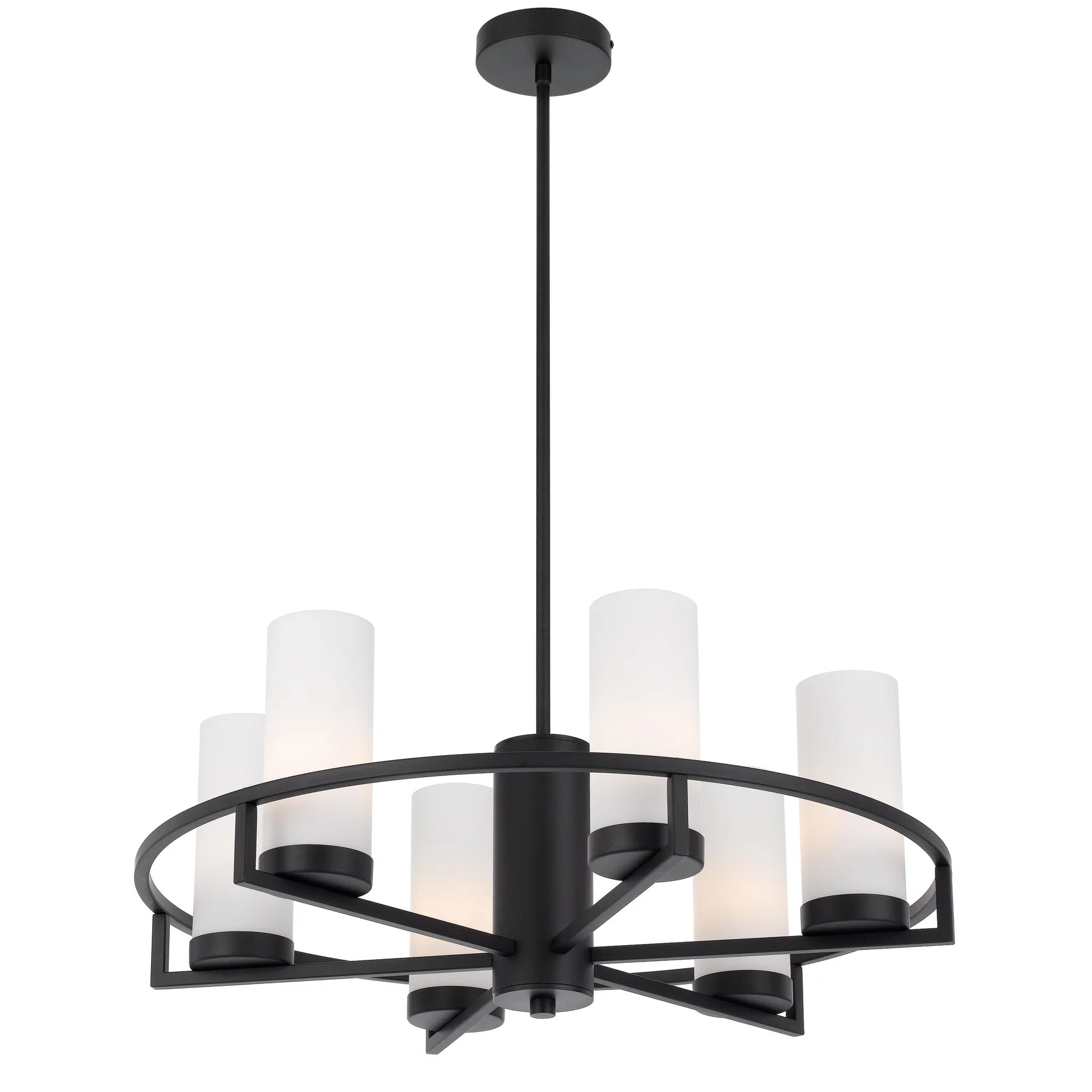 Eamon 6Lts Pendant – Black/Opal Matt