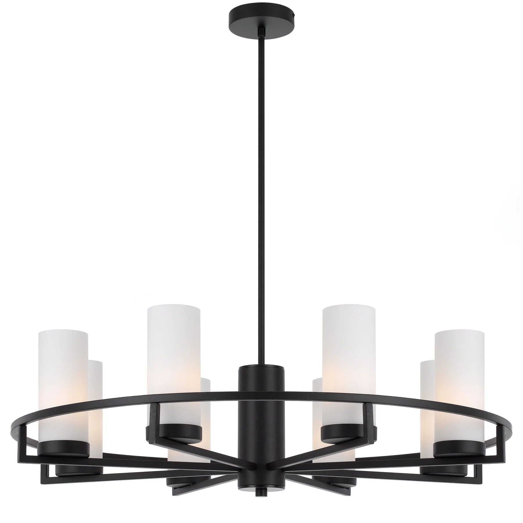 Eamon 8Lts Pendant – Black/Opal Matt