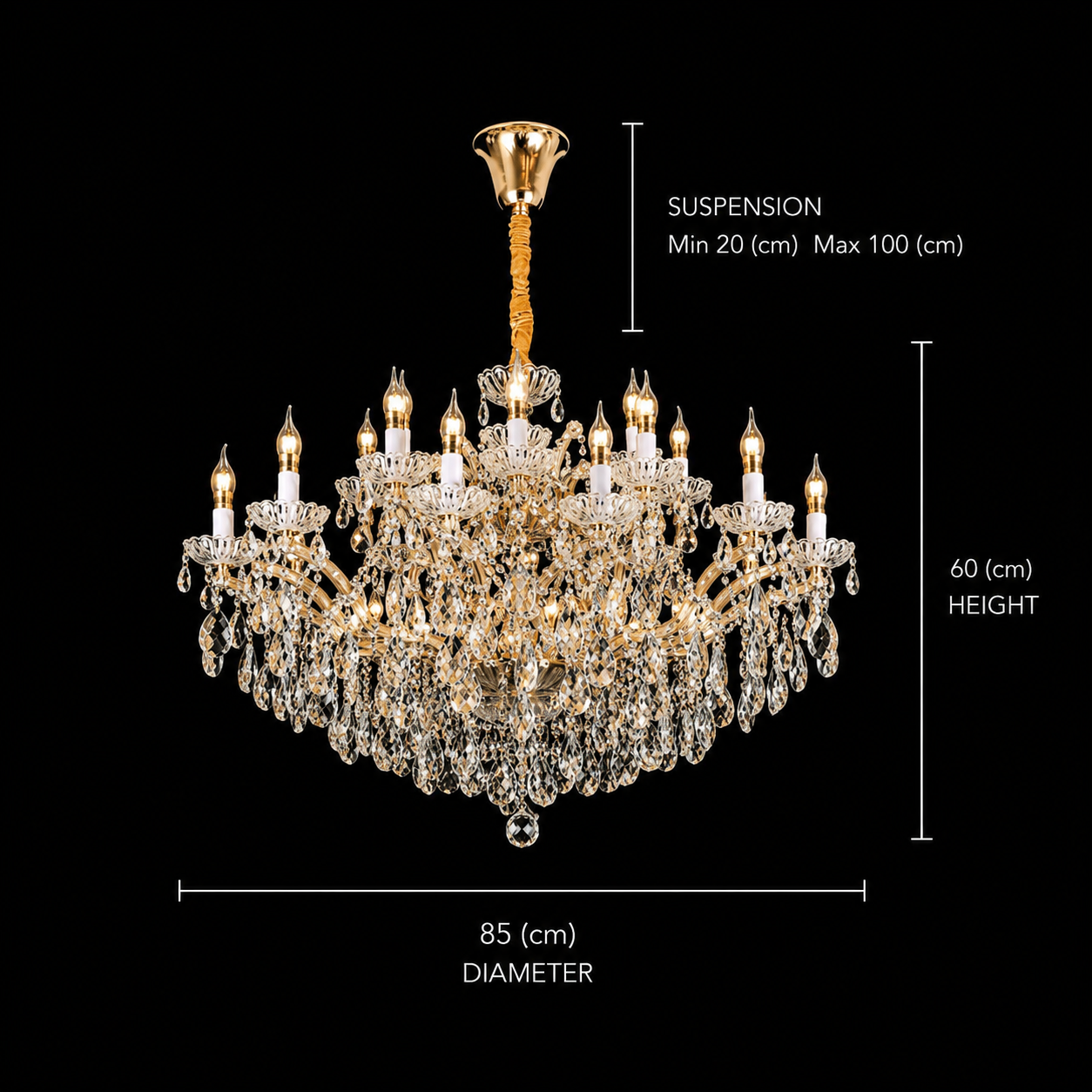 Grand Versailles Crystal Chandelier – Sovereign Gold Series