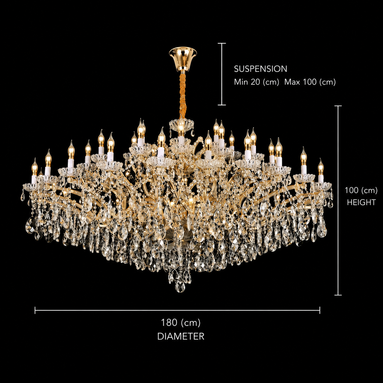 Grand Versailles Crystal Chandelier – Sovereign Gold Series
