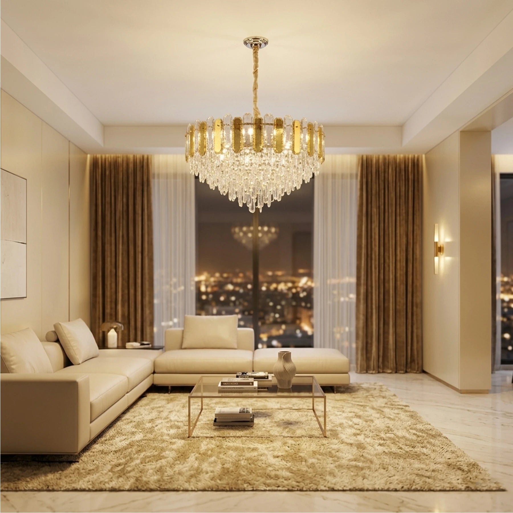 Aurelia Crystal Cascade Chandelier