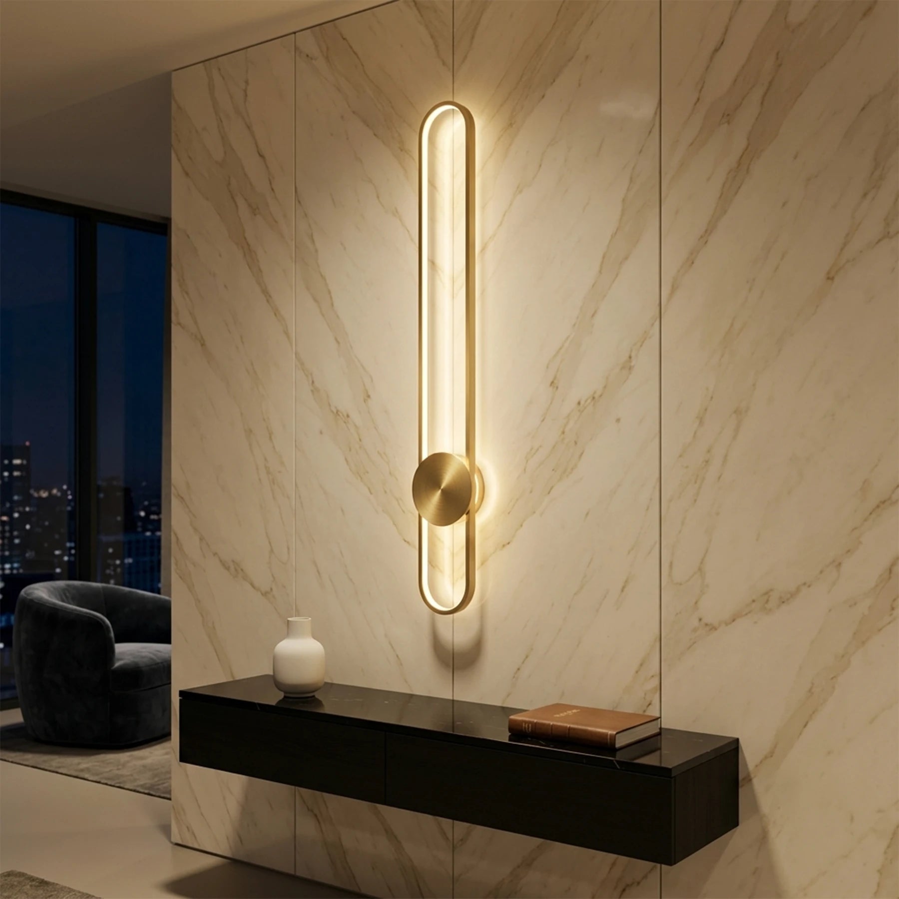 Vertical Halo Wall Light