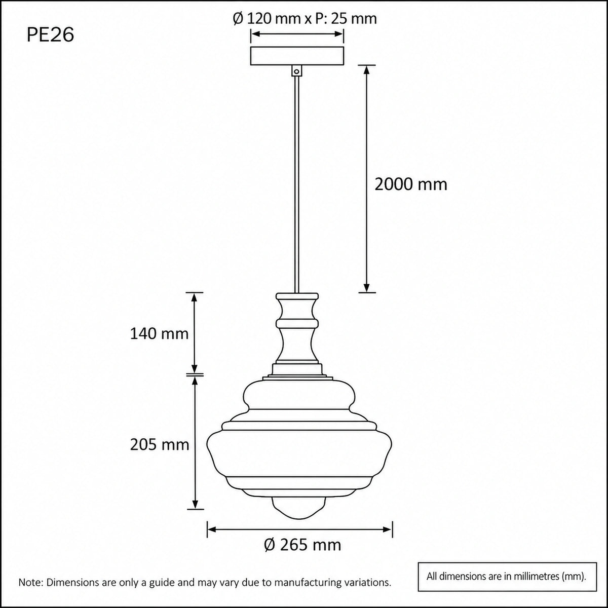 Verdun 26Cm Pendant