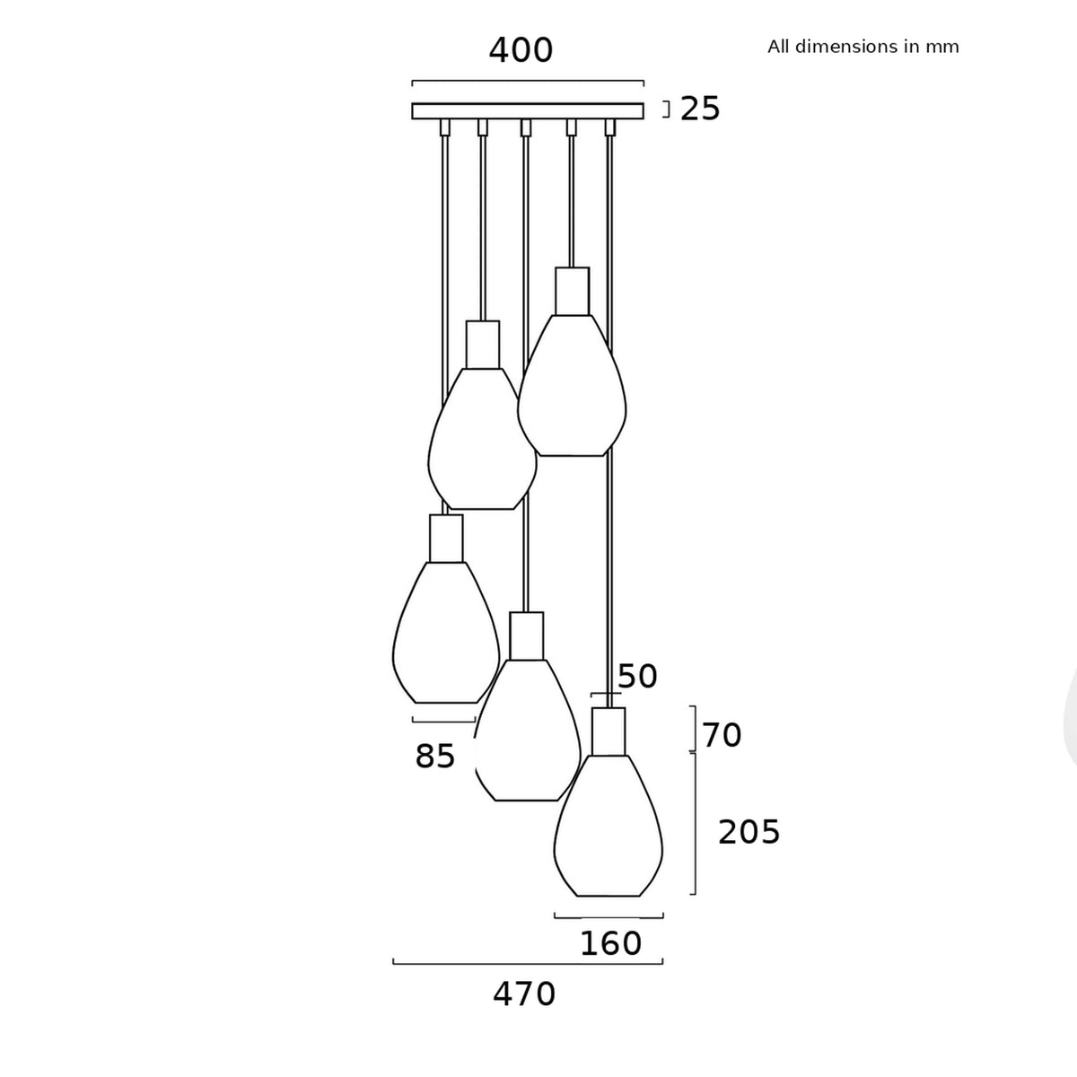 Tresor 5 Light Pendant
