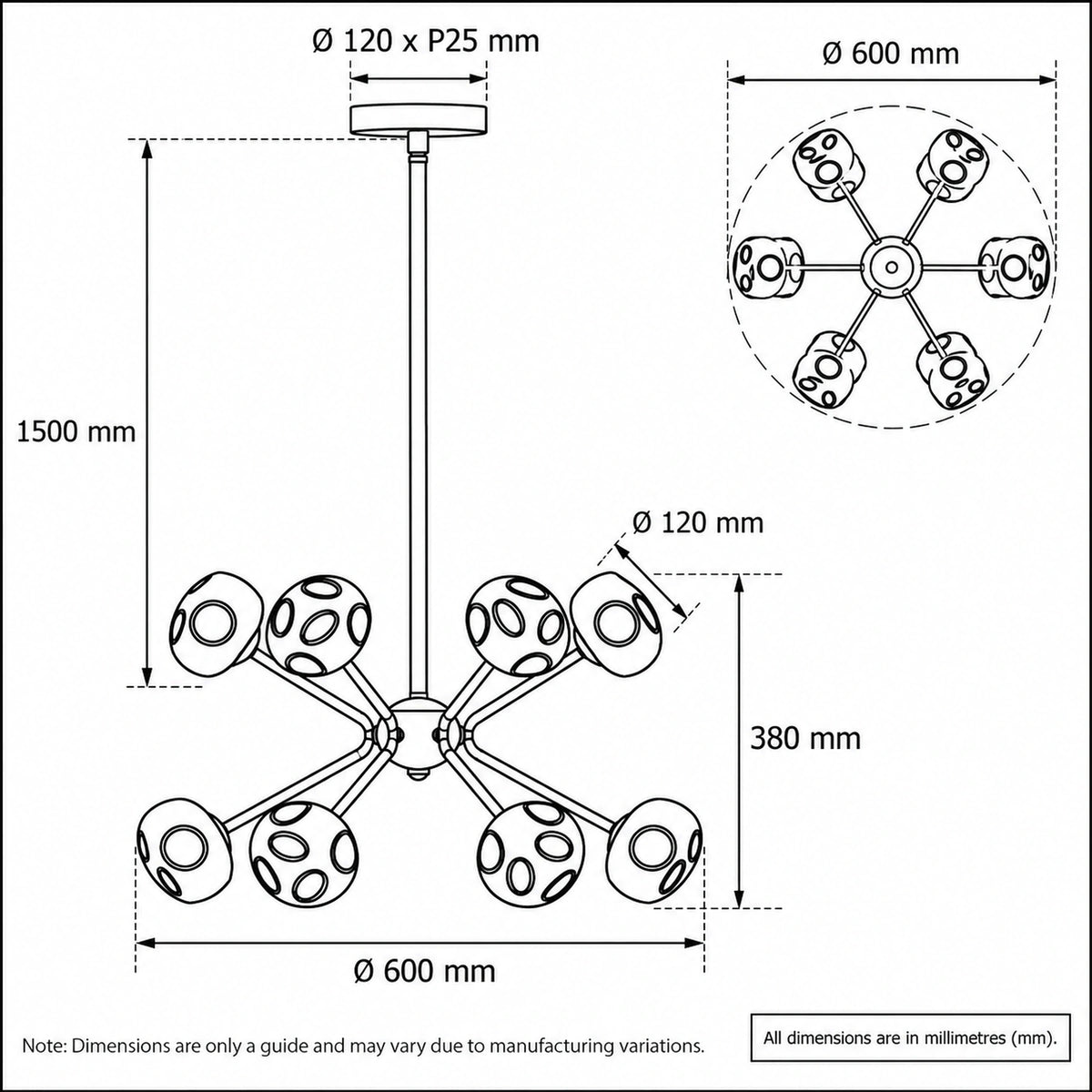 Varlin 12 Light Pendant