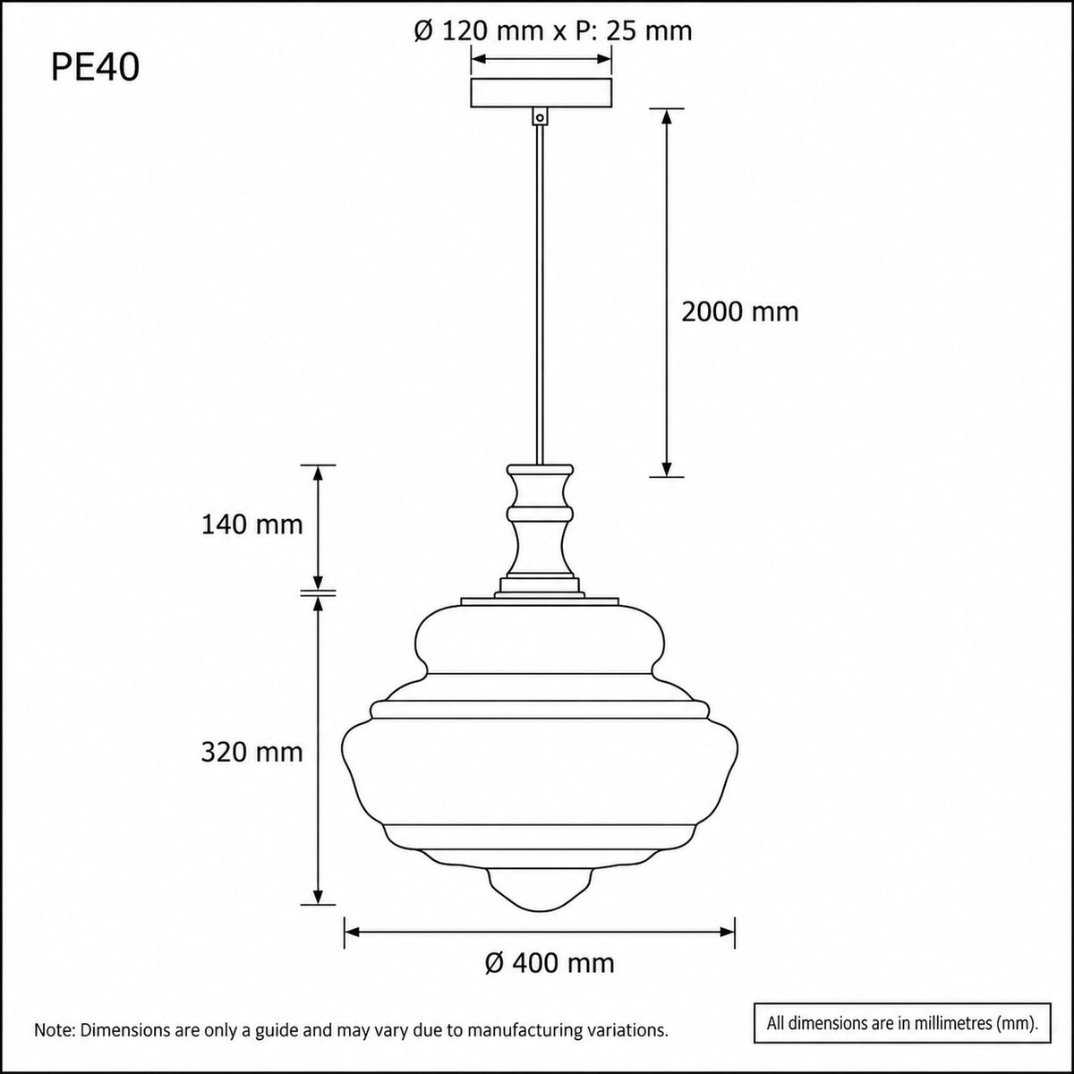 Verdun 40Cm Pendant