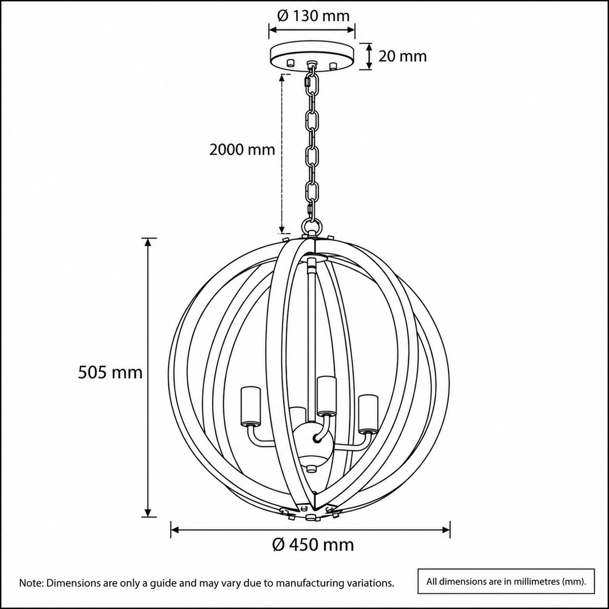 Vestal 4 Light Pendant