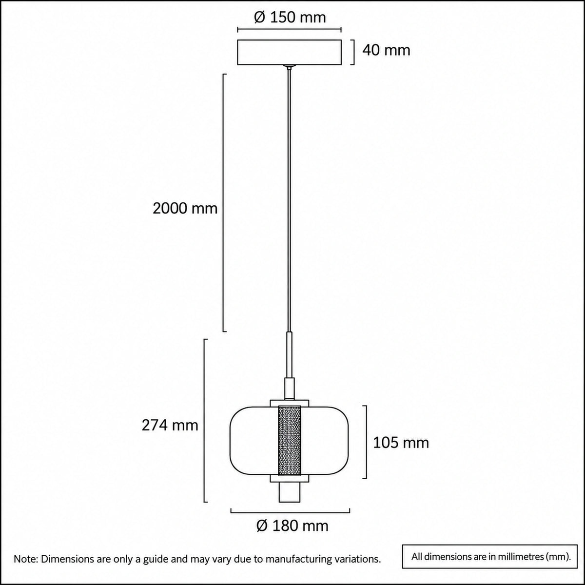Volen 1 Light Pendant