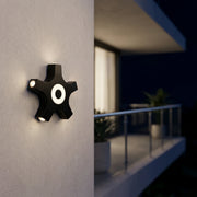 Solaris Geometric LED Sconce – Midnight Black Surface Mount